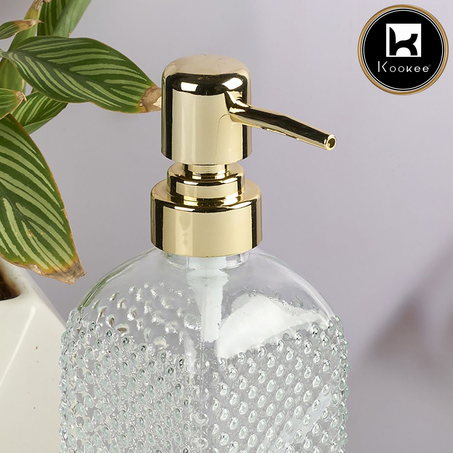 Glass Soap Dispenser for handwash for Bathroom, Transparent (V-GSD-003-1)