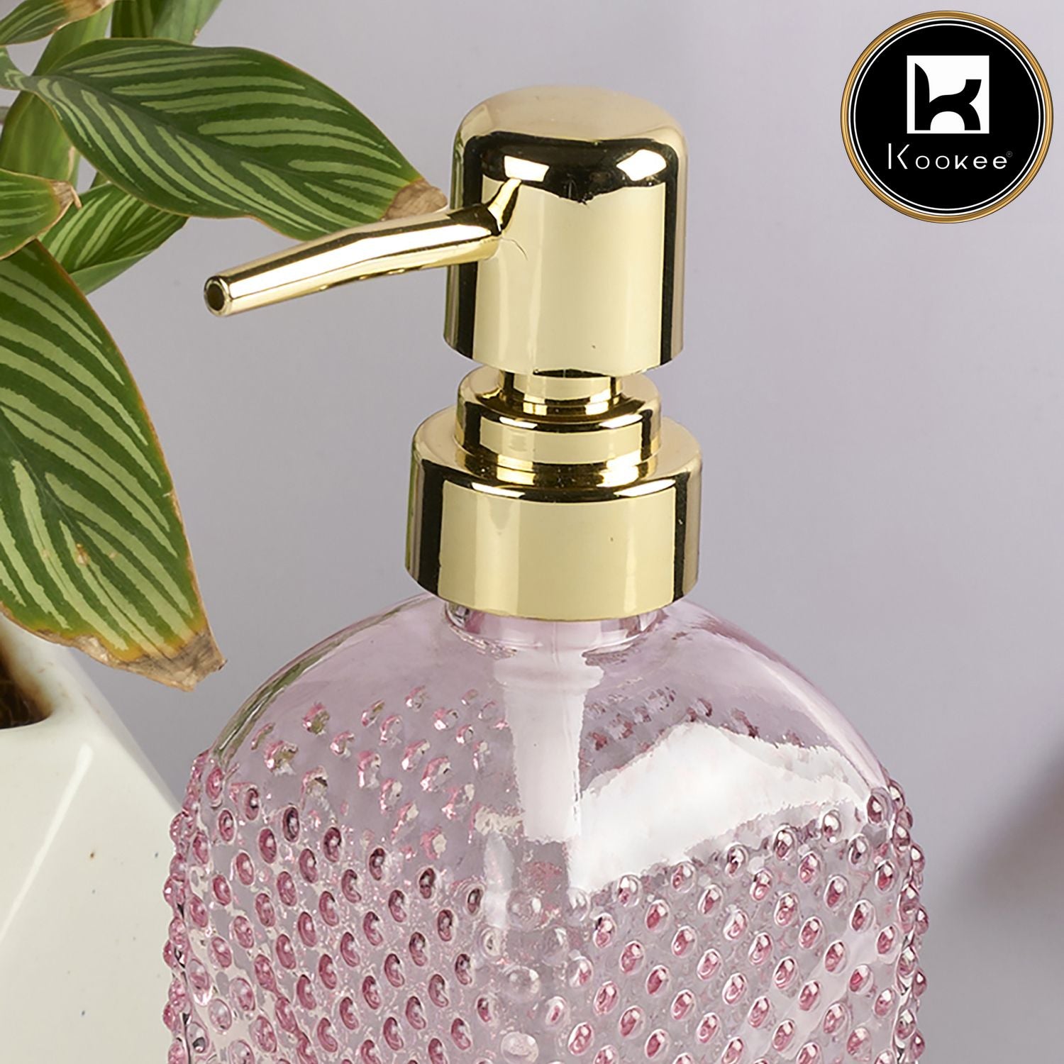 Kookee Glass Soap Dispensers, Pink, ART11905