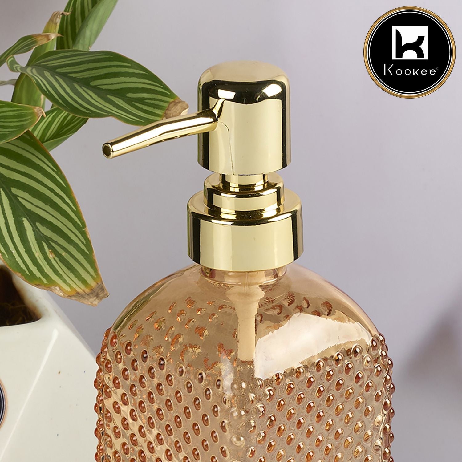 Glass Soap Dispenser for handwash, Orange (Set of 1) (11906)