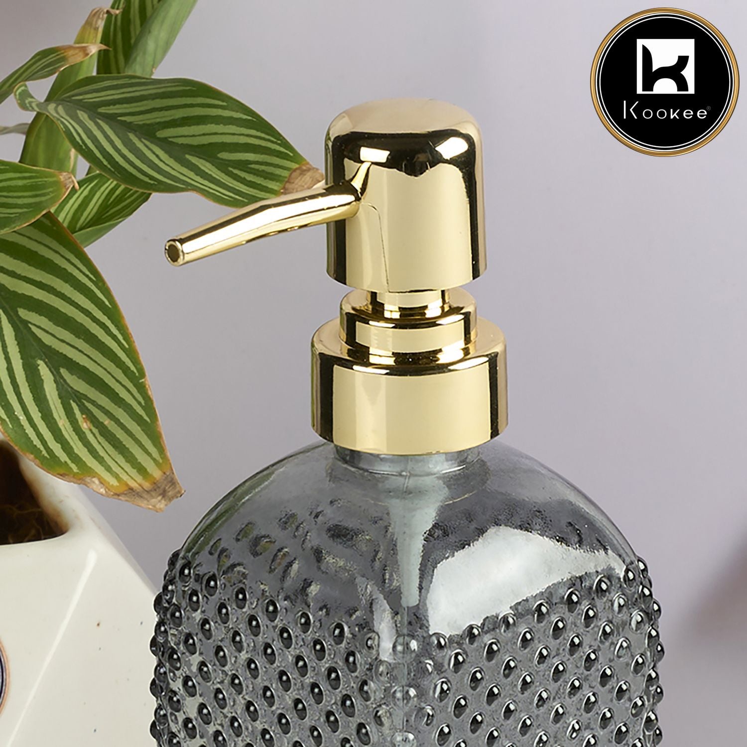 Kookee Glass Soap Dispensers, Grey, ART11907