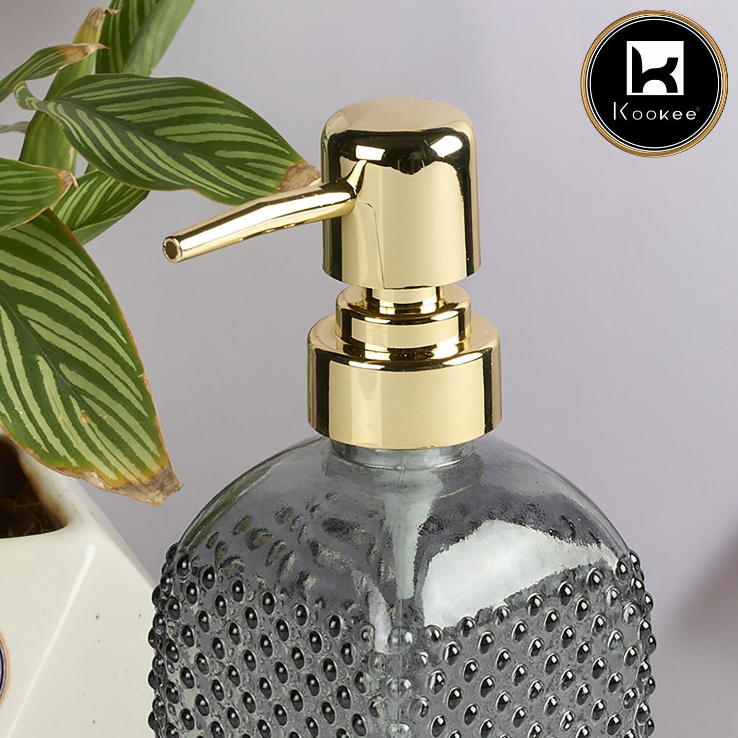 Glass Soap Dispenser for handwash, Grey (Set of 1) (11907)