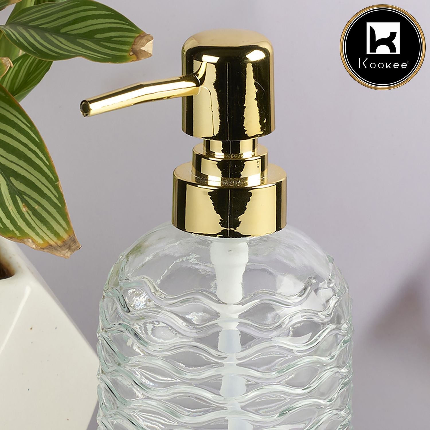 Glass Soap Dispenser for handwash for Bathroom, Transparent (V-GSD-002-2)