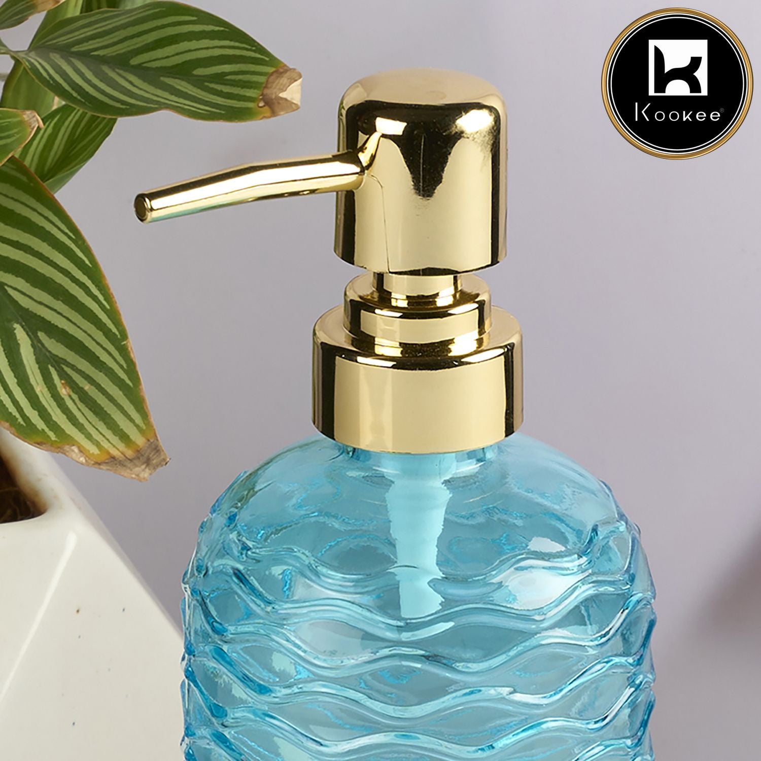 Kookee Glass Soap Dispensers, Blue, ART11909