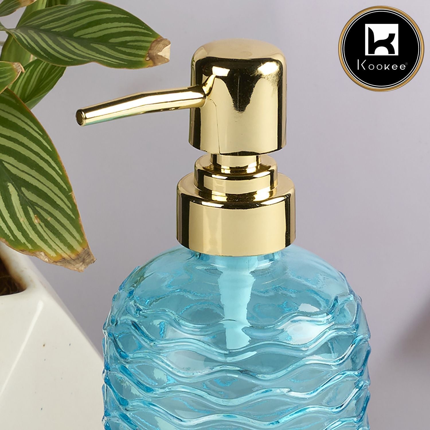 Glass Soap Dispenser for handwash, Blue (Set of 1) (11909)