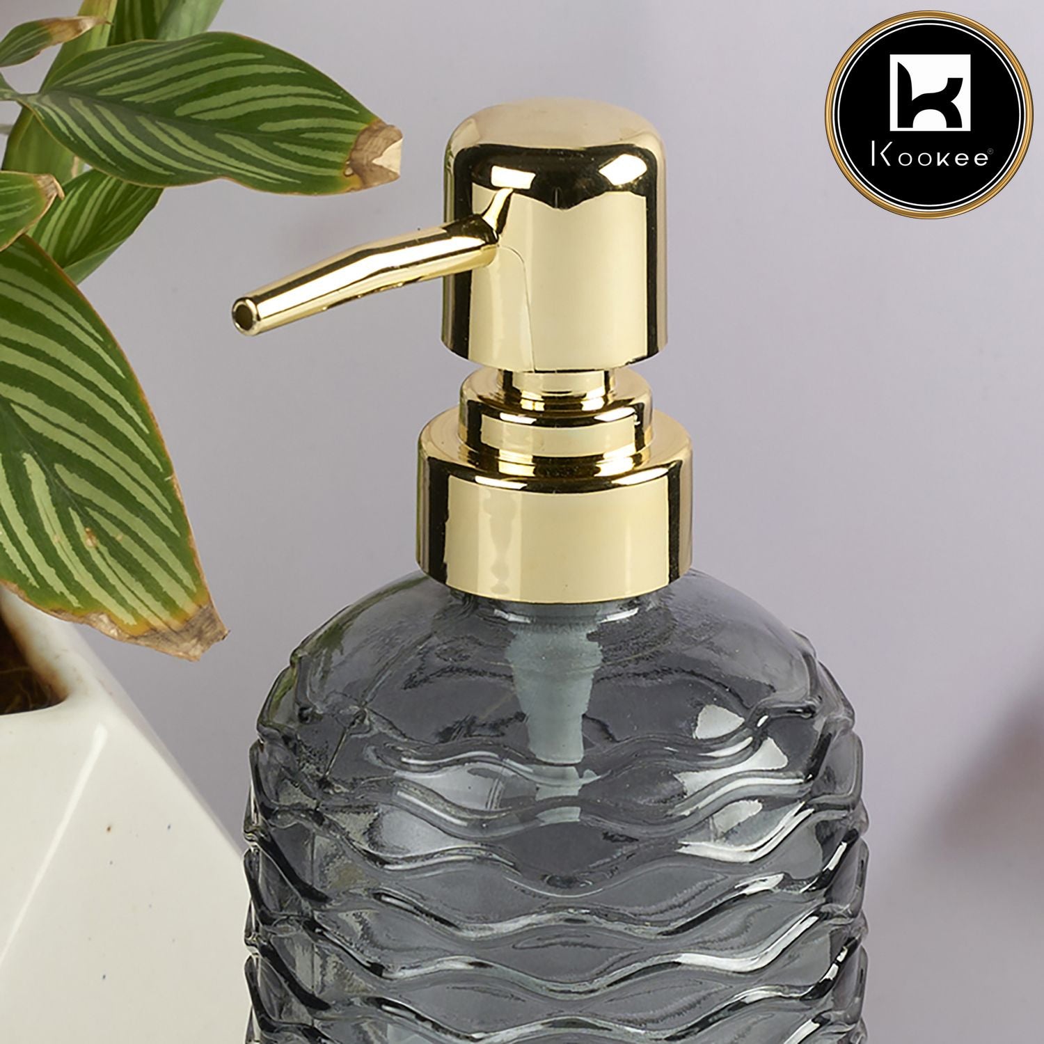 Kookee Glass Soap Dispensers, Grey, ART11910
