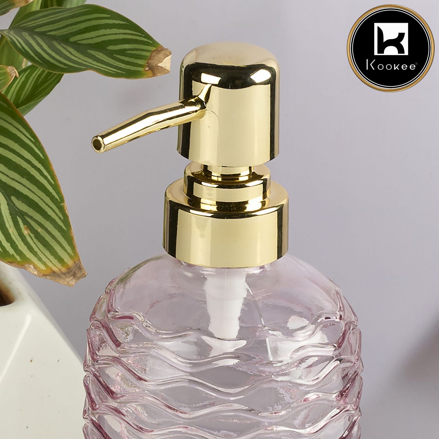 Kookee Glass Soap Dispensers, Pink, ART11911