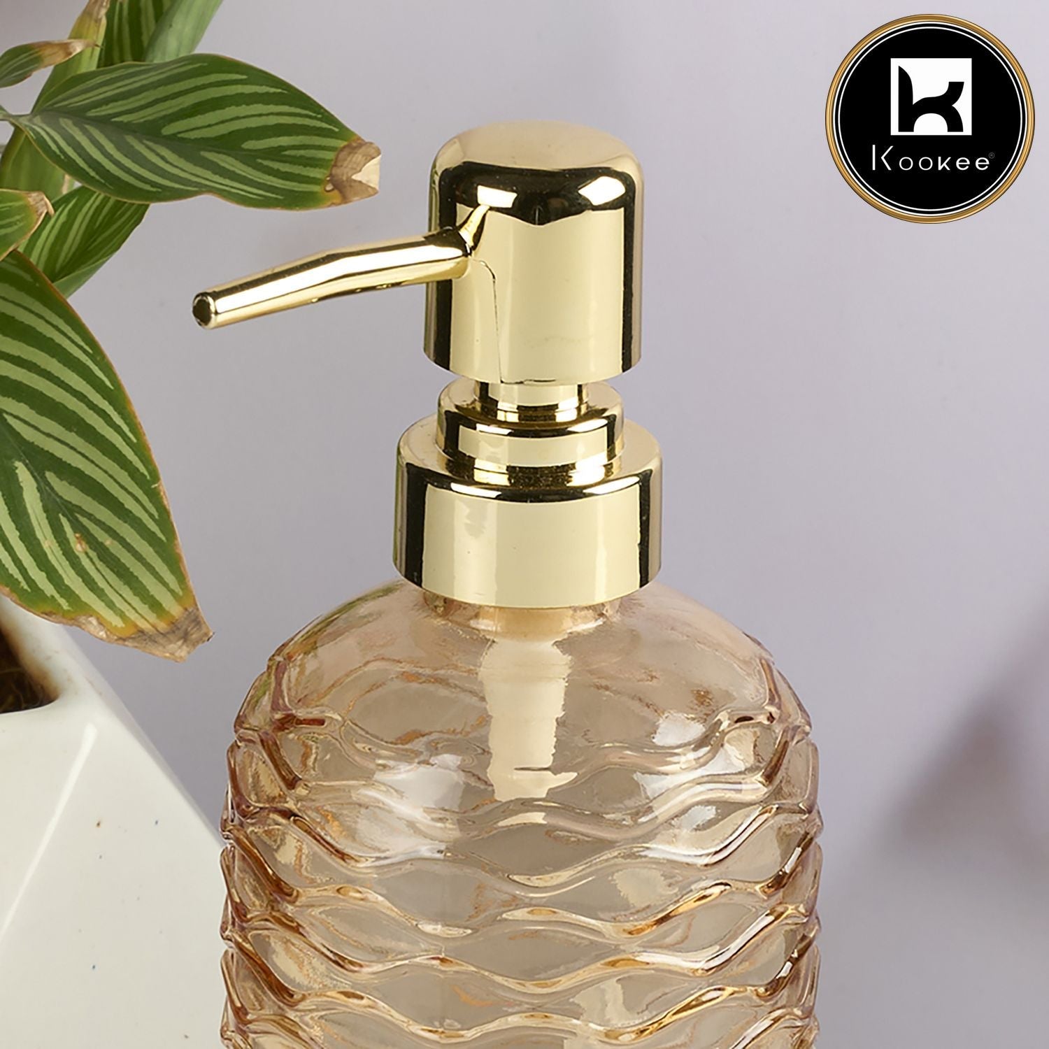 Glass Soap Dispenser for handwash, Orange (Set of 1) (11912)