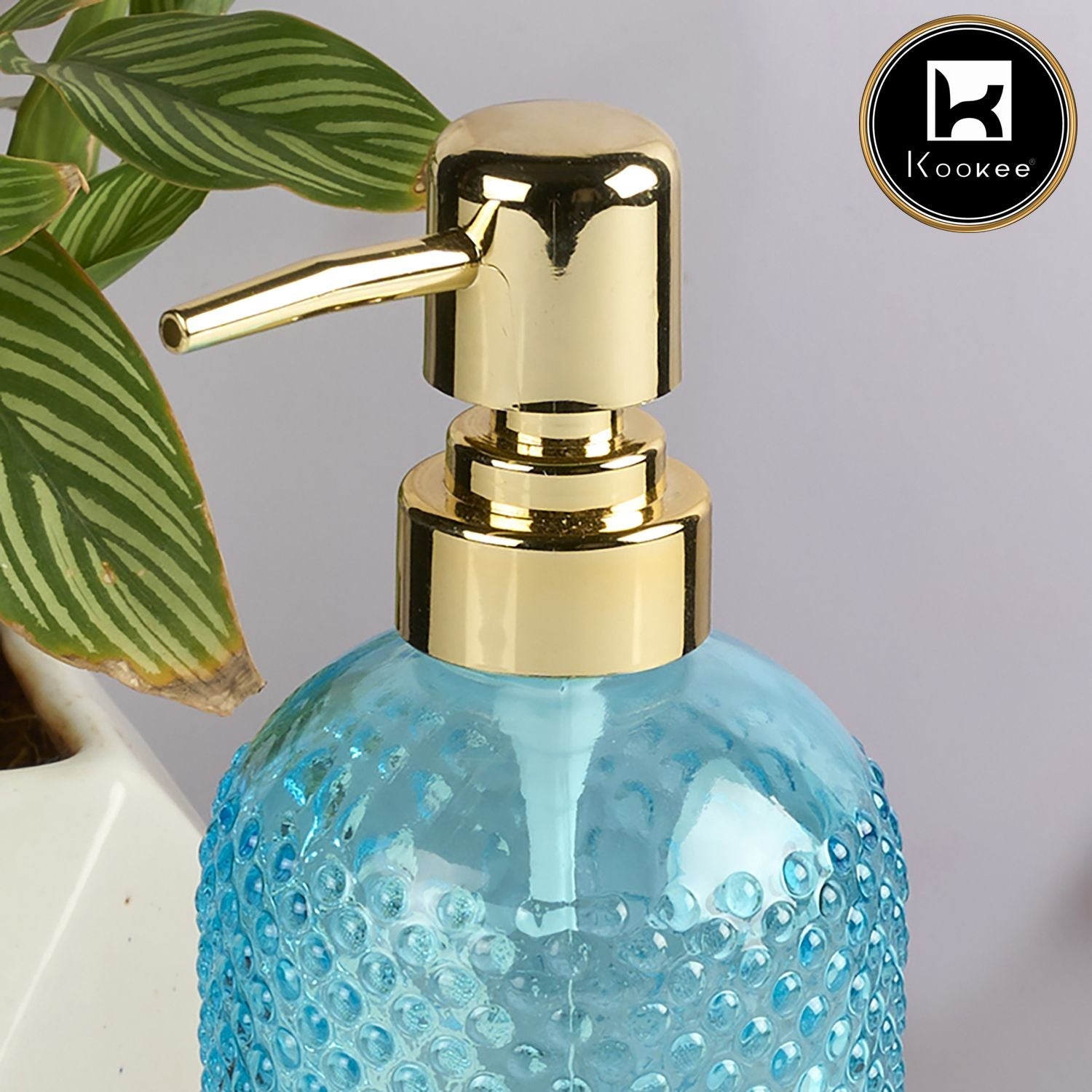 Glass Soap Dispenser for handwash, Blue (Set of 1) (11915)