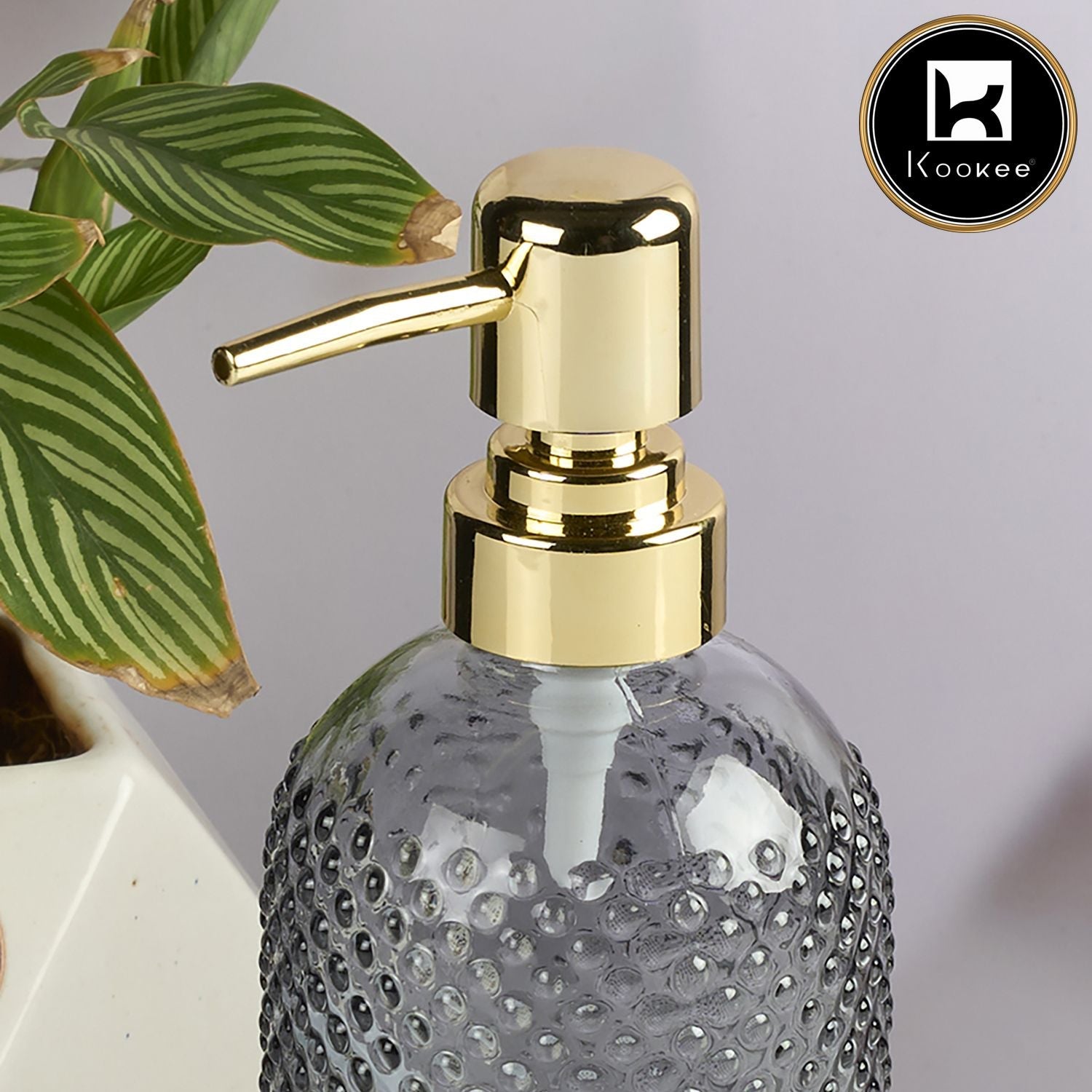 Glass Soap Dispenser for handwash, Grey (Set of 1) (11917)