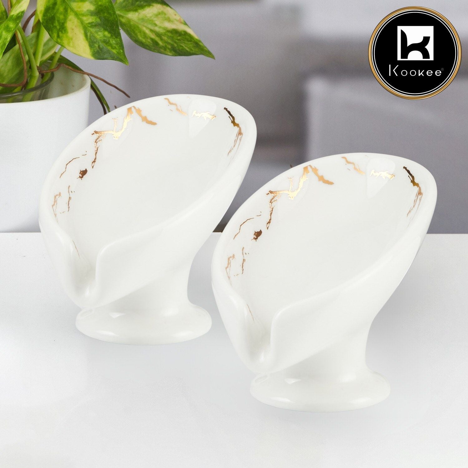 Ceramic Soap Holder Dish, Set of 1 Bathroom Accessories for Home, White (Set of 2) (11922)