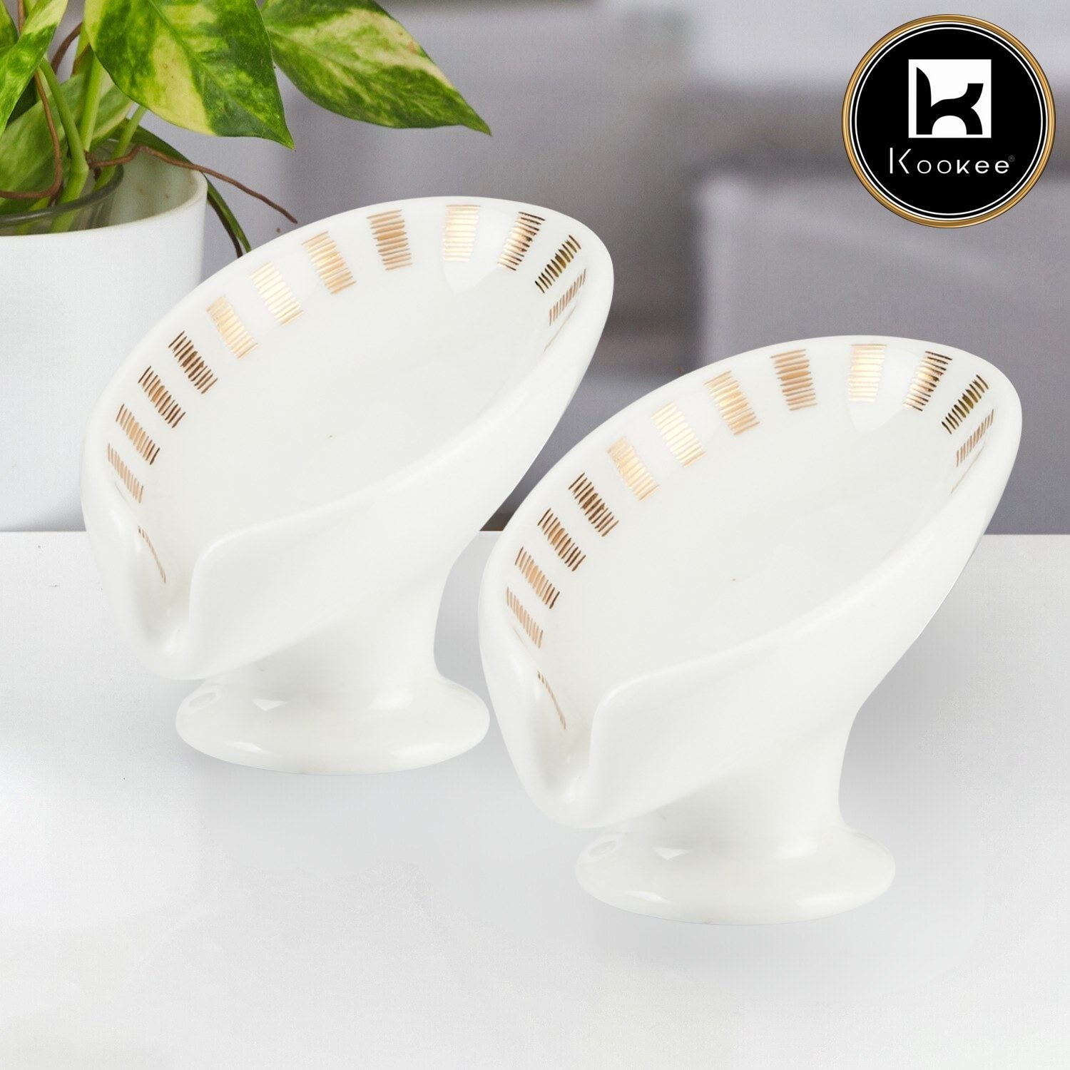 Ceramic Soap Holder Dish, Set of 1 Bathroom Accessories for Home, White (Set of 2) (11924)