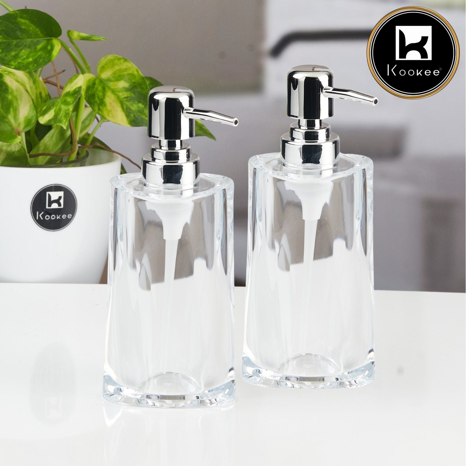 Acrylic Soap Dispenser for Bathroom handwash (Set of 2) (11935)