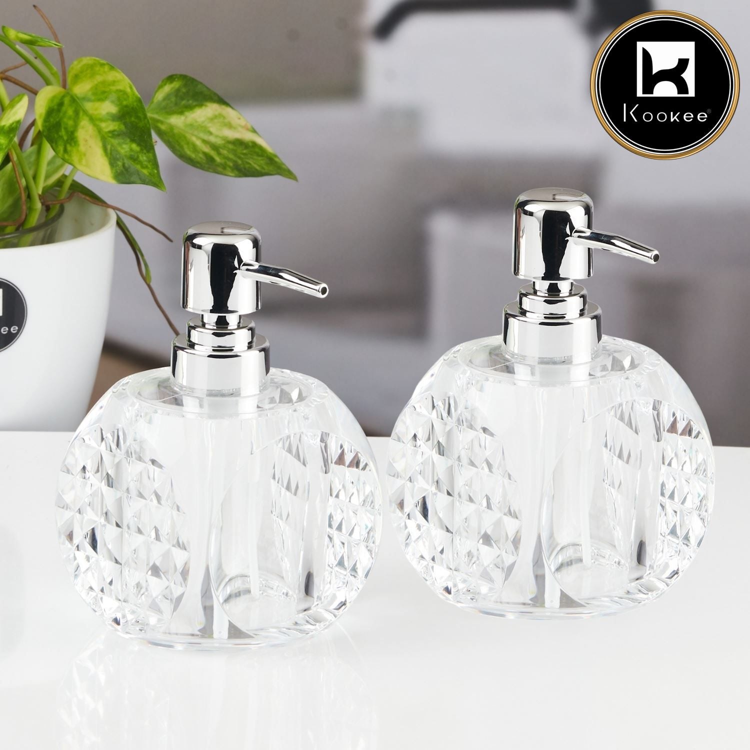 Acrylic Soap Dispenser for Bathroom handwash (Set of 2) (11936)