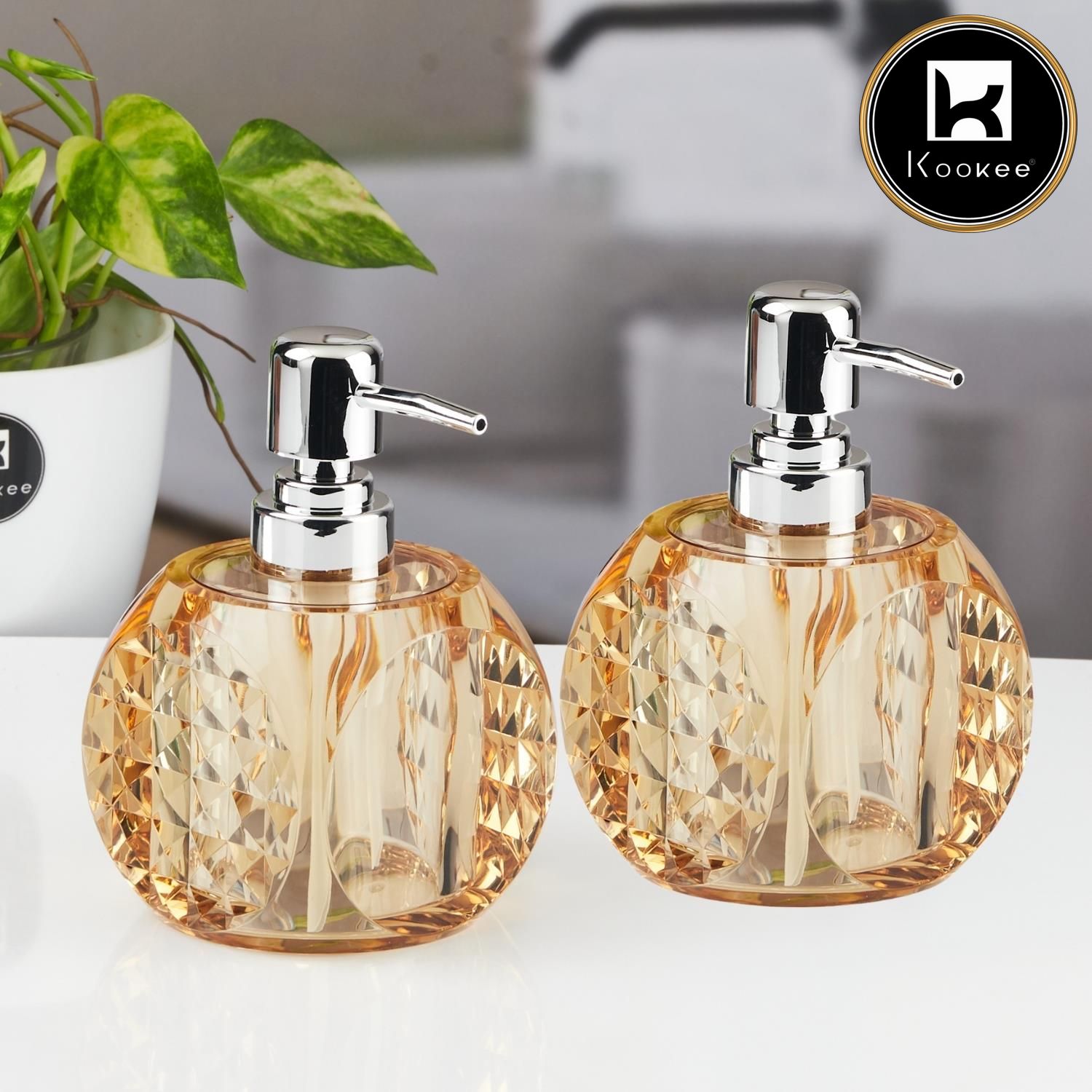 Acrylic Soap Dispenser for Bathroom handwash (Set of 2) (11937)