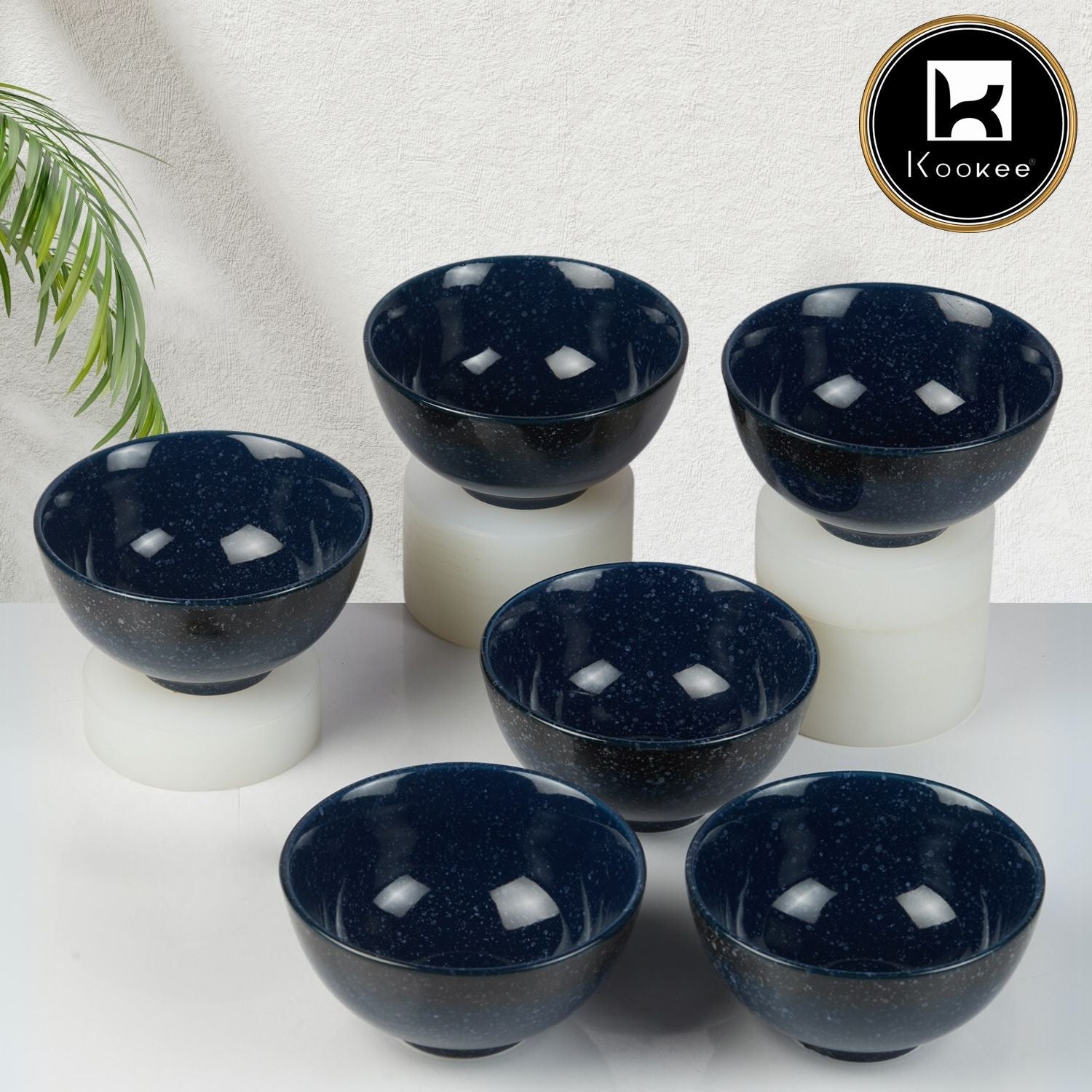 Kookee Ceramic Soup Bowls, Cereal Bowl For Kitchen (11982) (Set of 6)