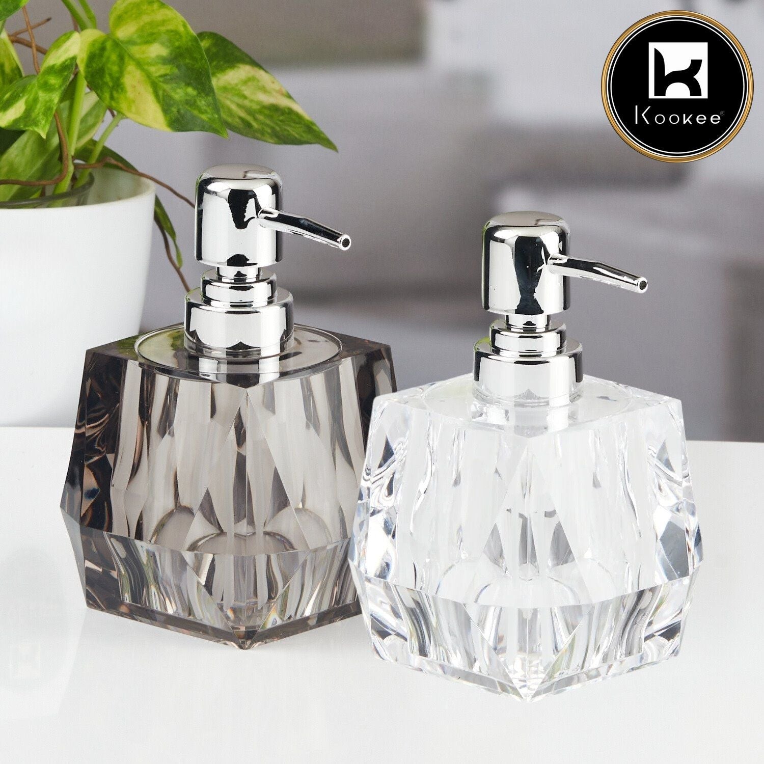 Acrylic Soap Dispenser for Bathroom handwash (Set of 2) (12005)