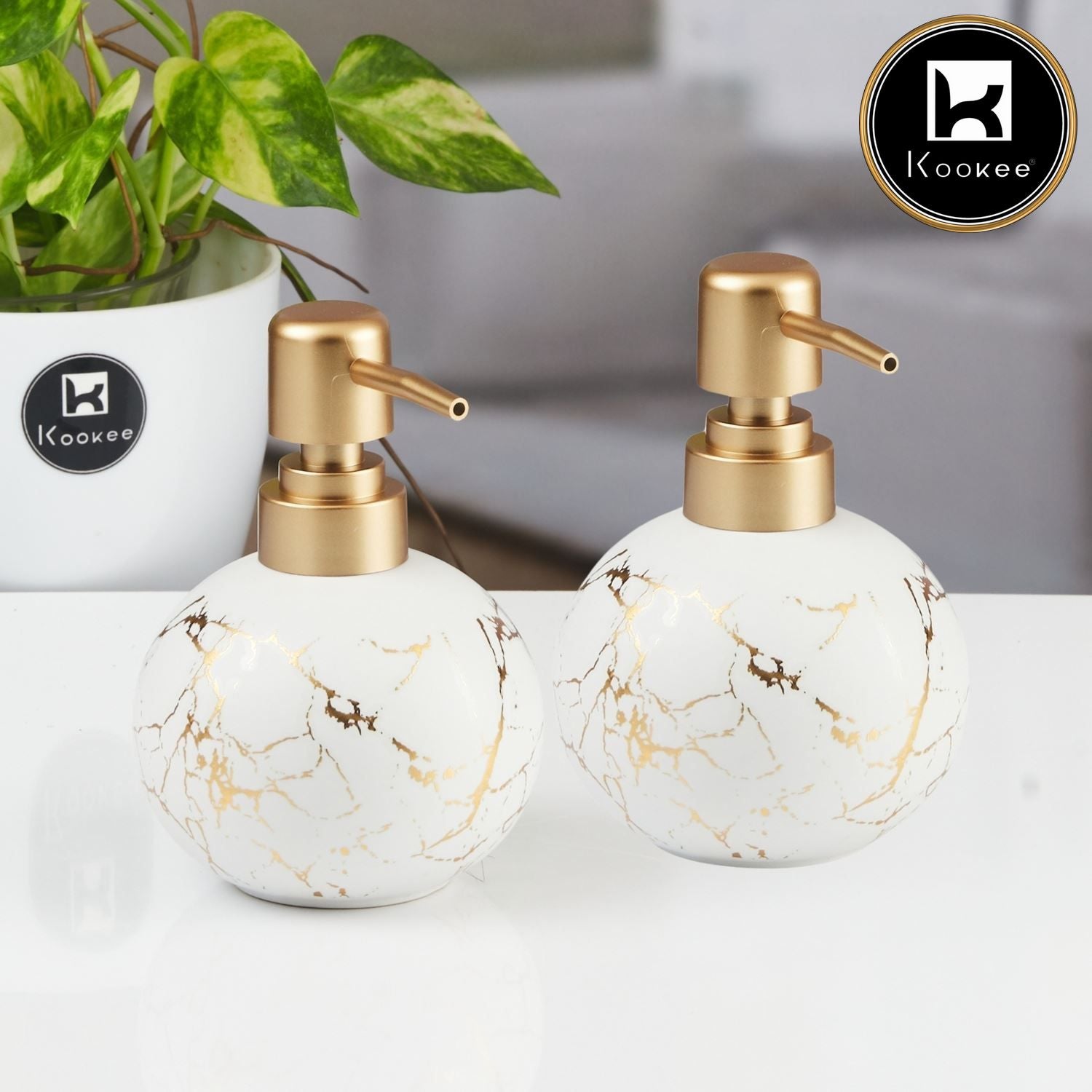 Ceramic Soap Dispenser for handwash for Bathroom, Multicolor (Set of 4) (11630)