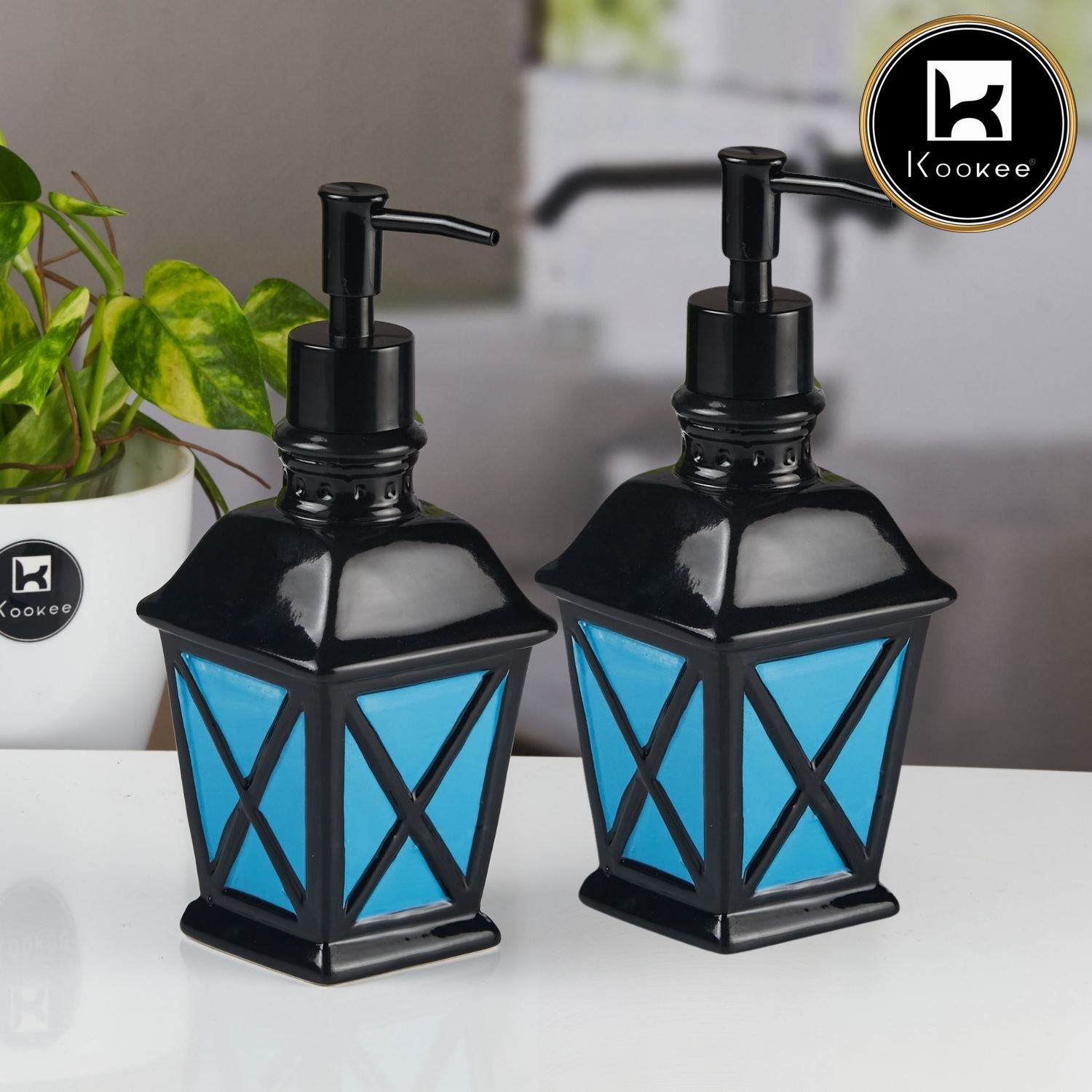 Ceramic Soap Dispenser for handwash for Bathroom, Red (Set of 1) (11157)