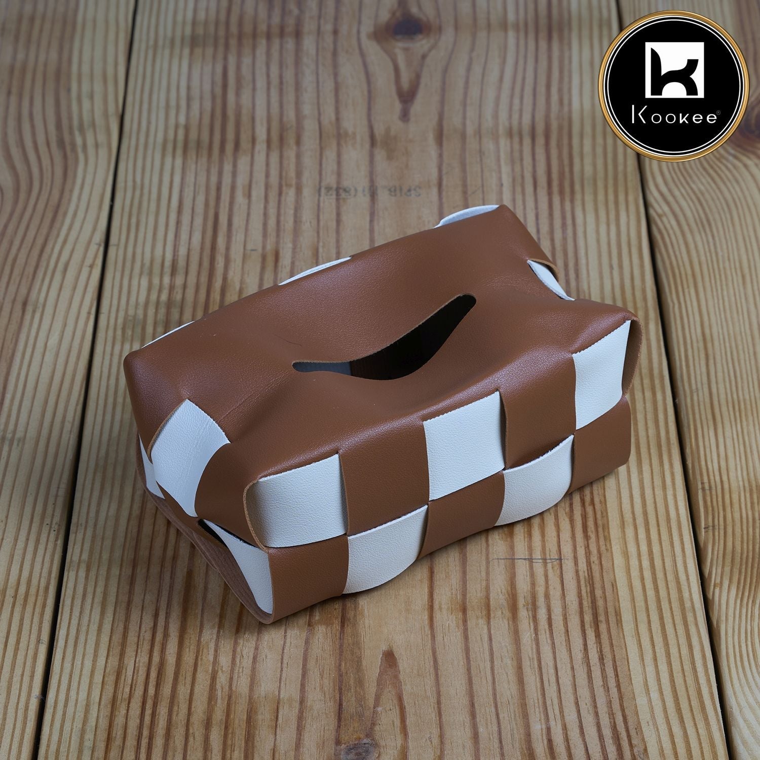 Premium Soft PU Leather Car Tissue Holder (Brown) (12072)