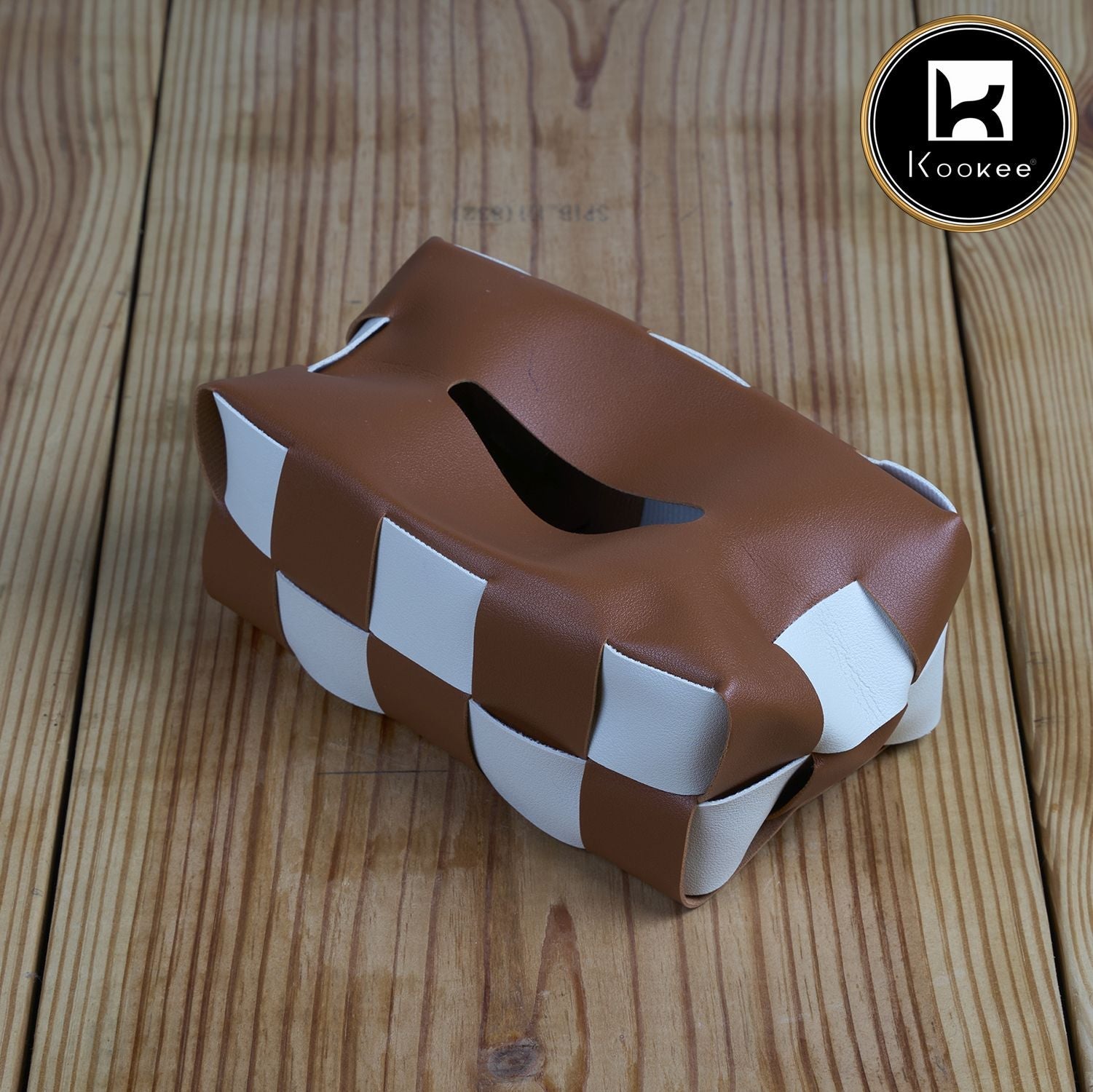 Premium Soft PU Leather Car Tissue Holder (Brown) (12072)