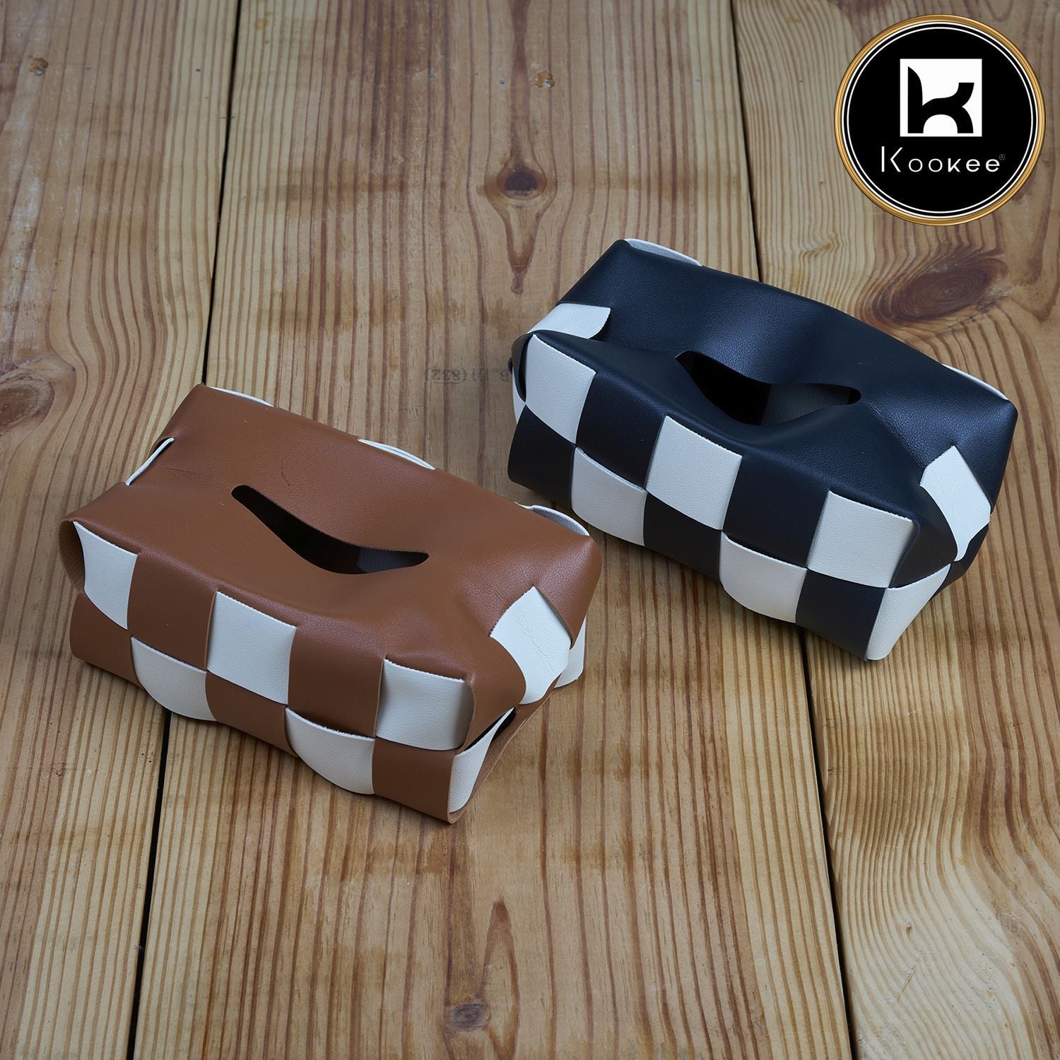 Premium Soft PU Leather Car Tissue Holder (Brown) (12072)