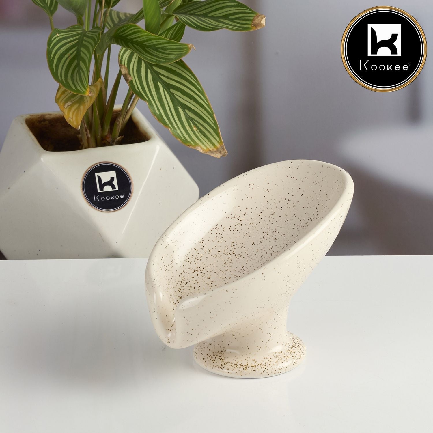 Ceramic Soap Holder Dish, Set of 1, Beige (V-CSH-001-5)