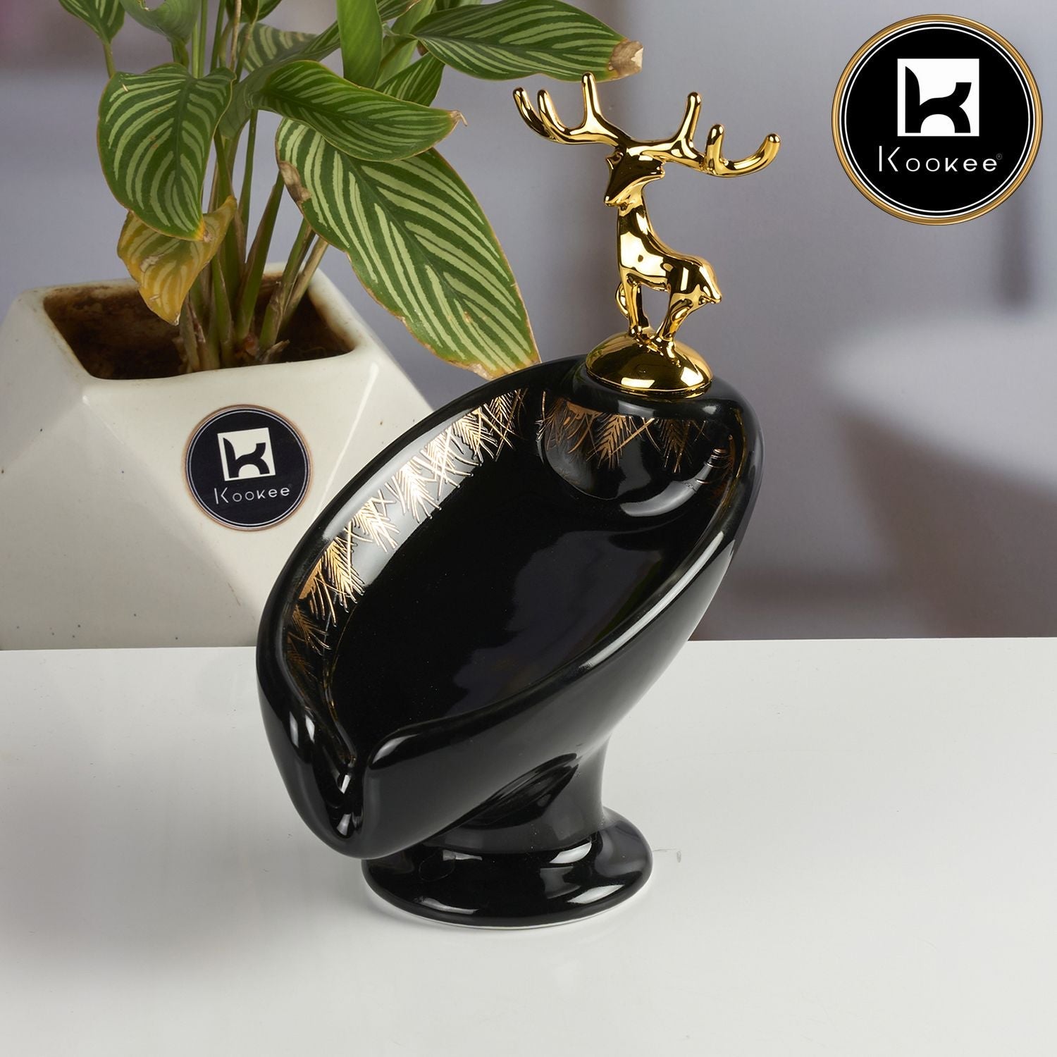 Ceramic Soap Holder Dish, Set of 1, Black (Set of 1) (12093)