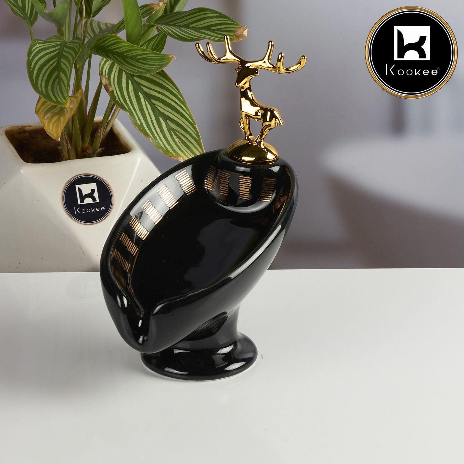 Ceramic Soap Holder Dish, Set of 1, Black (Set of 1) (12094)