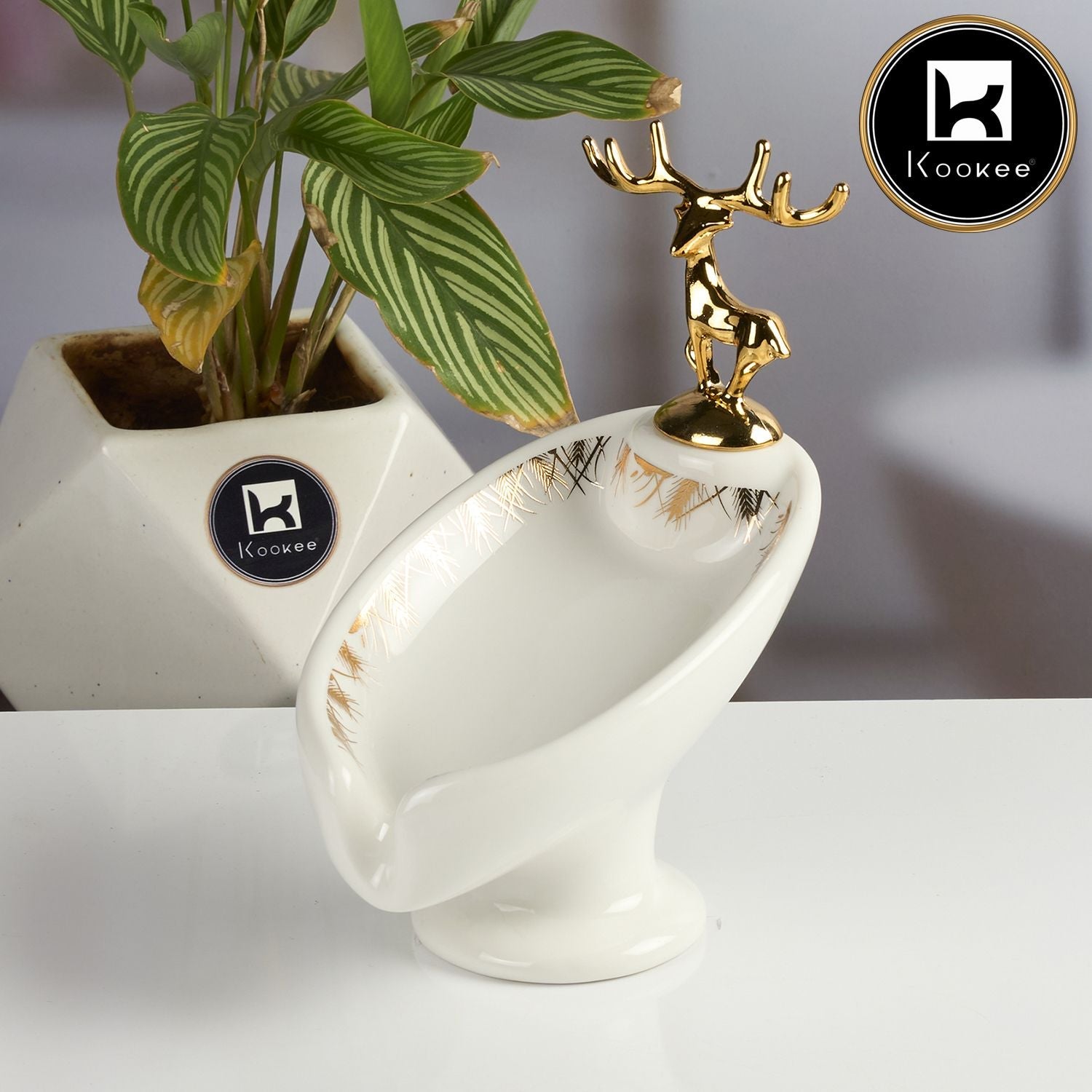 Ceramic Soap Holder Dish, Set of 1, White (Set of 1) (12096)