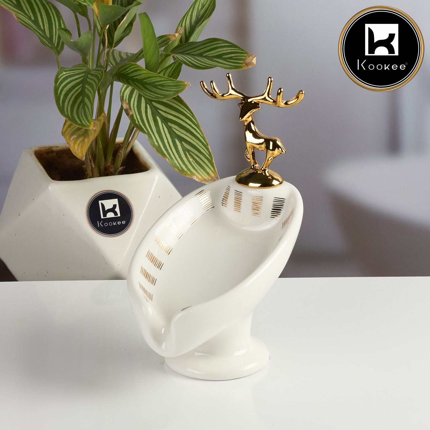 Ceramic Soap Holder Dish, Set of 1, White (Set of 1) (12097)