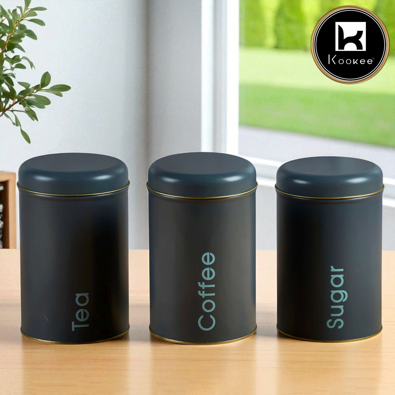 Kookee Tin Containers, Grey, ART12104