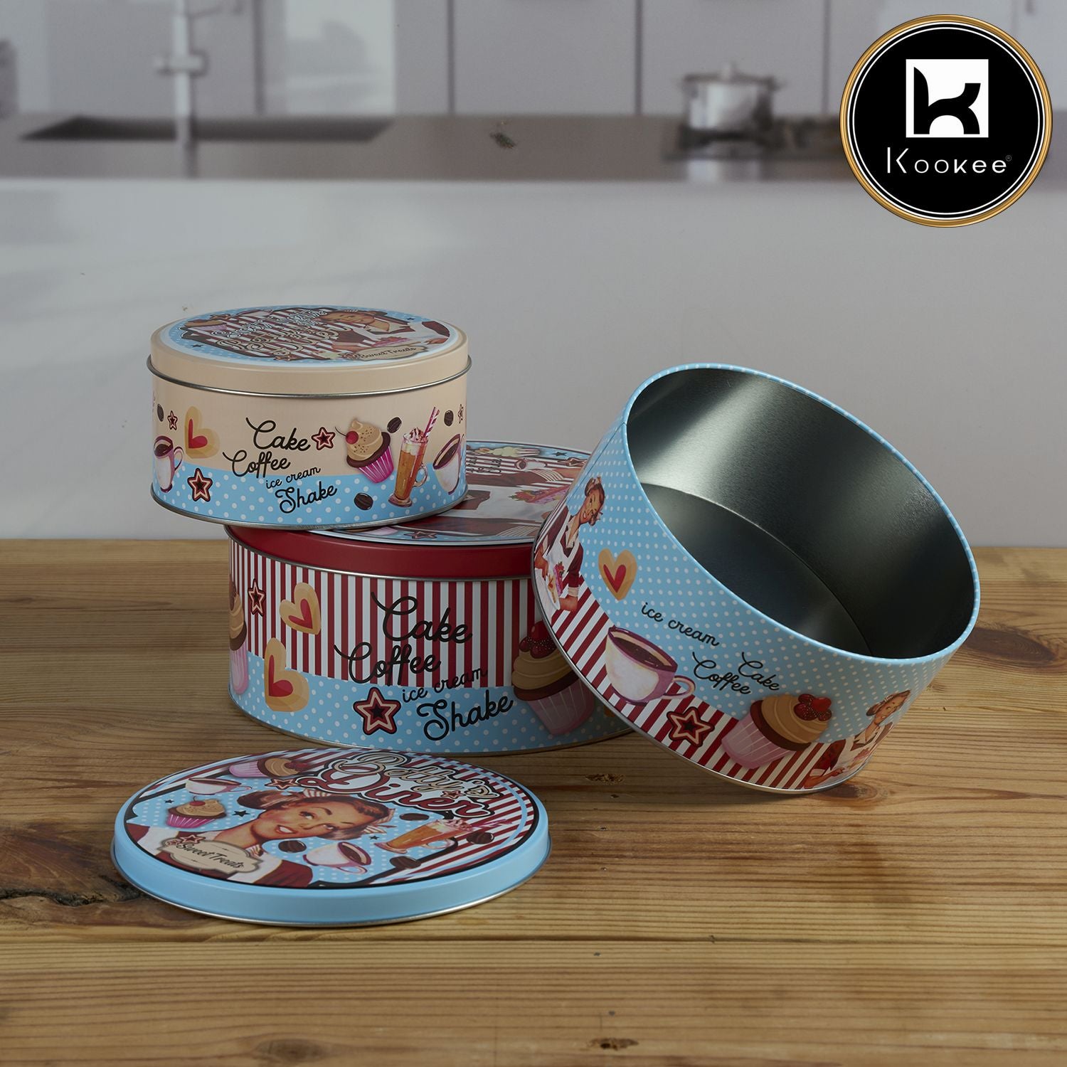 Kookee Tin Containers, Multi, ART12106