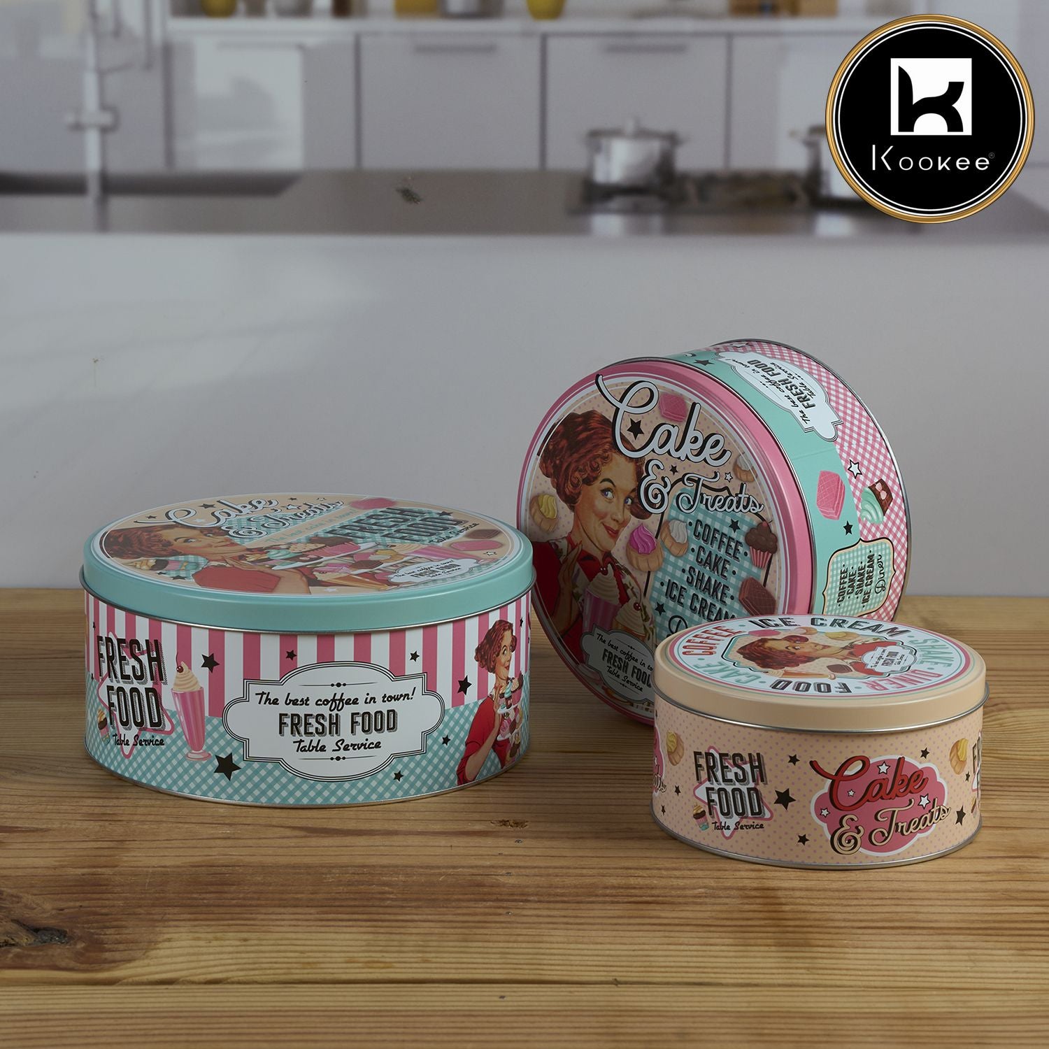 Kookee Tin Containers, Multi, ART12109