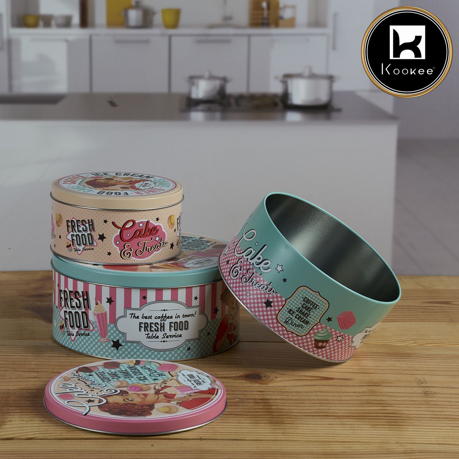 Kookee Tin Containers, Multi, ART12109