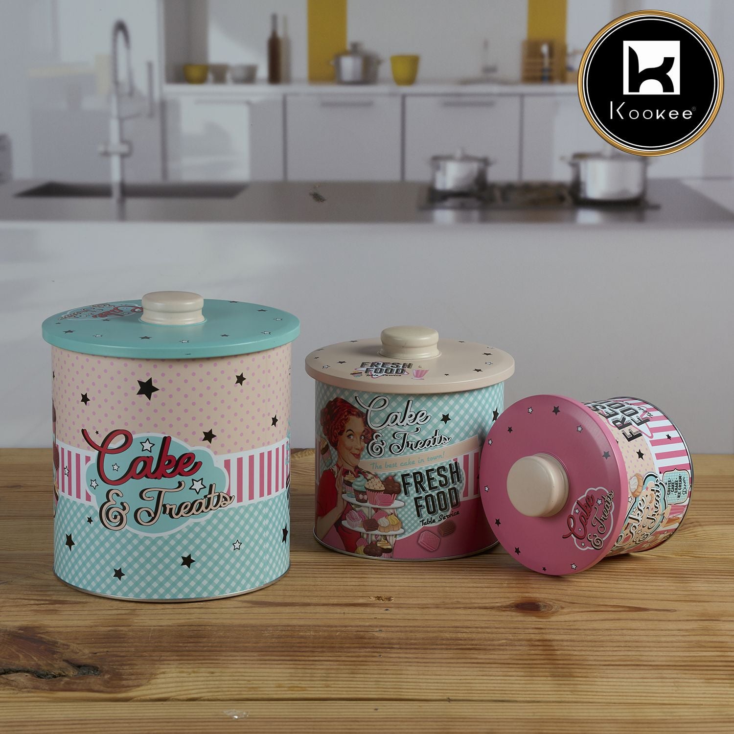 Kookee Tin Containers, Multi, ART12113