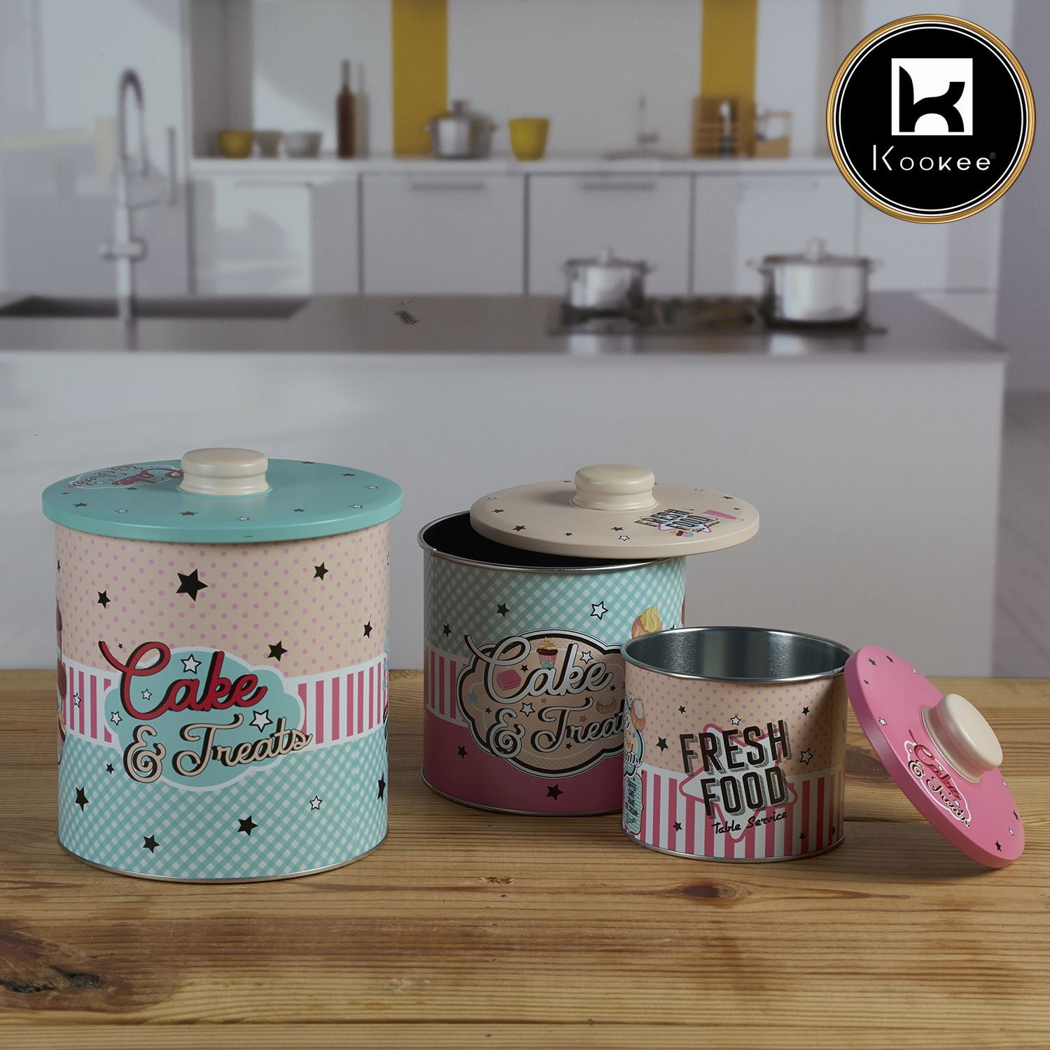 Kookee Tin Containers, Multi, ART12113