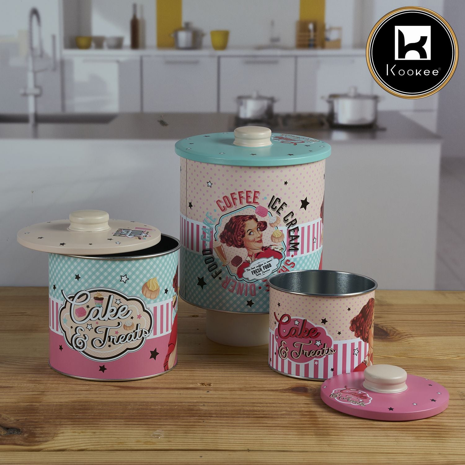 Kookee Tin Containers, Multi, ART12113