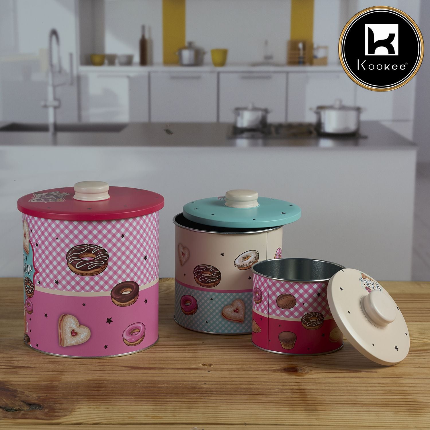 Kookee Tin Containers, Multi, ART12115