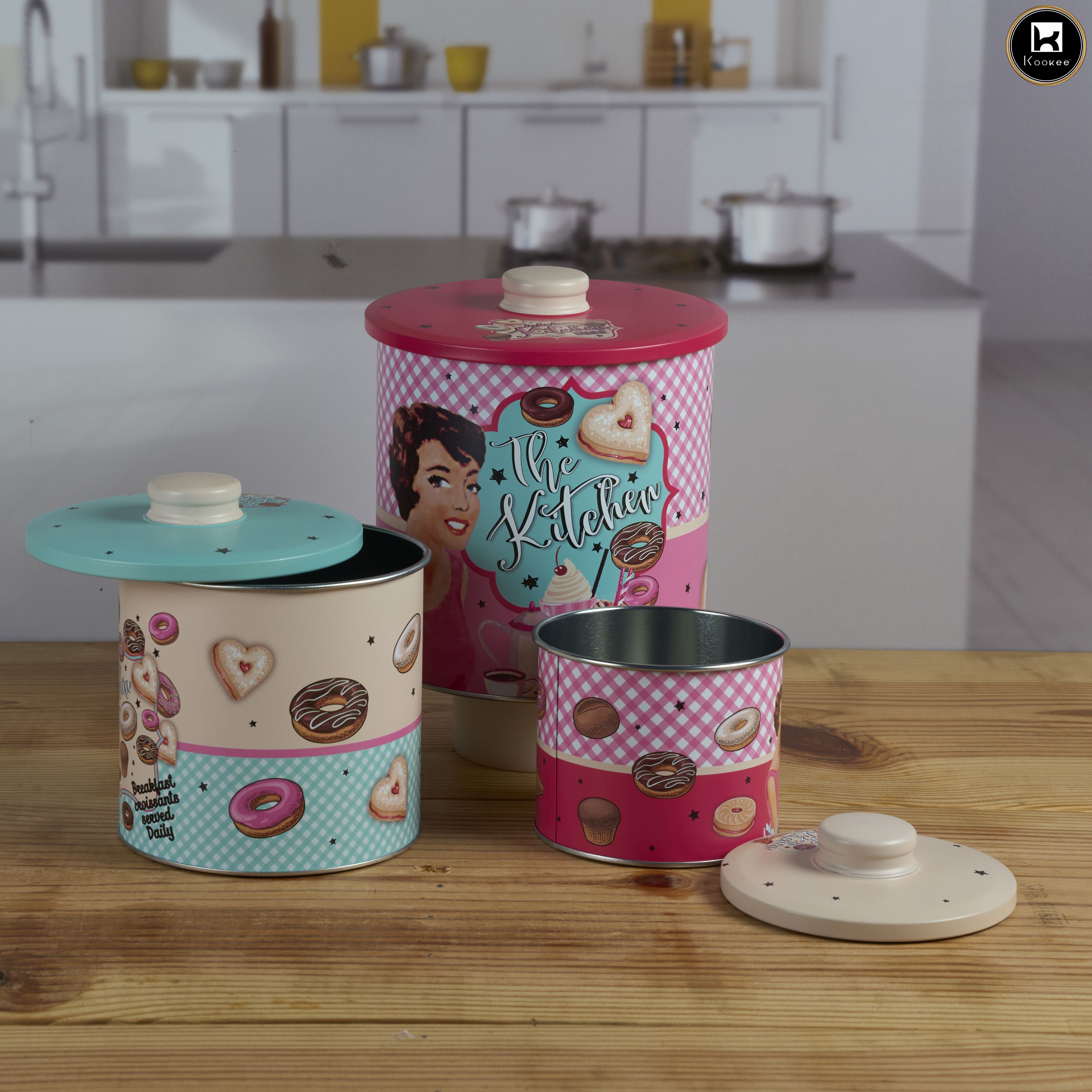 Kookee Tin Containers, Multi, ART12115