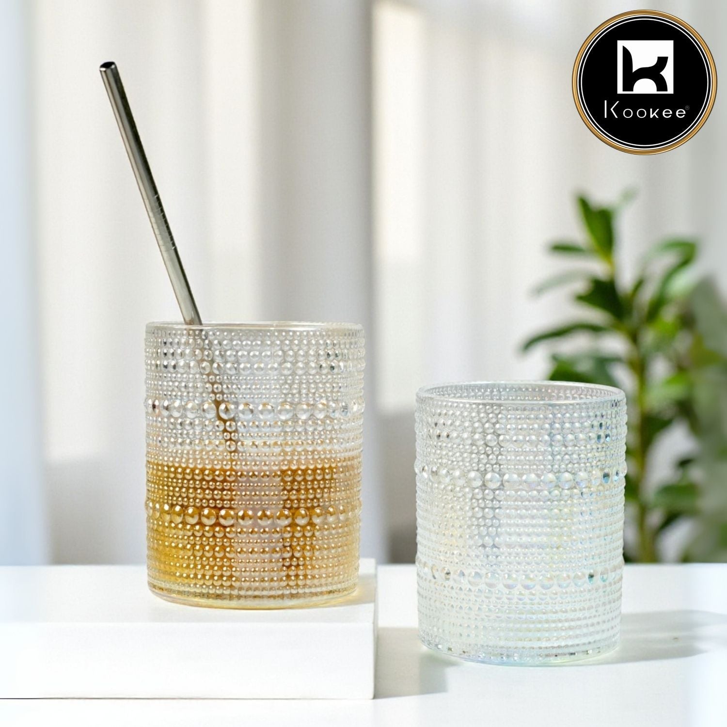 Jupiter Vintage Hobnail Old Fashioned Bubble Glasses (Set of 6) (12119)