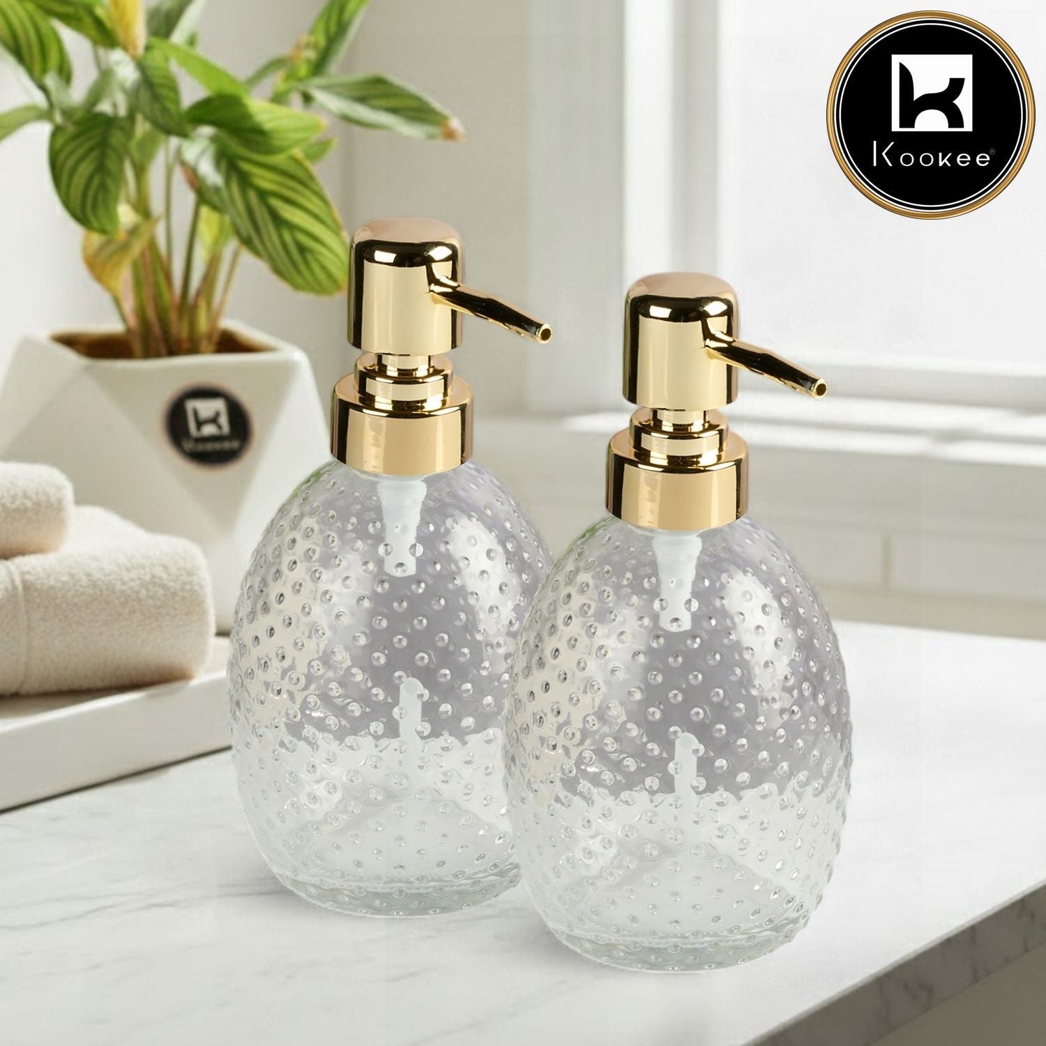 Glass Soap Dispenser for handwash, Blue (Set of 1) (11589)