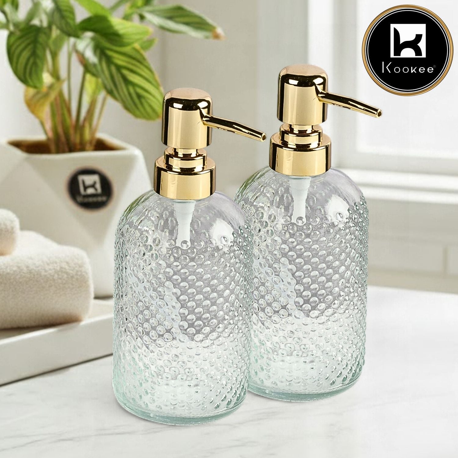 Glass Soap Dispenser for handwash, Grey (Set of 1) (11917)