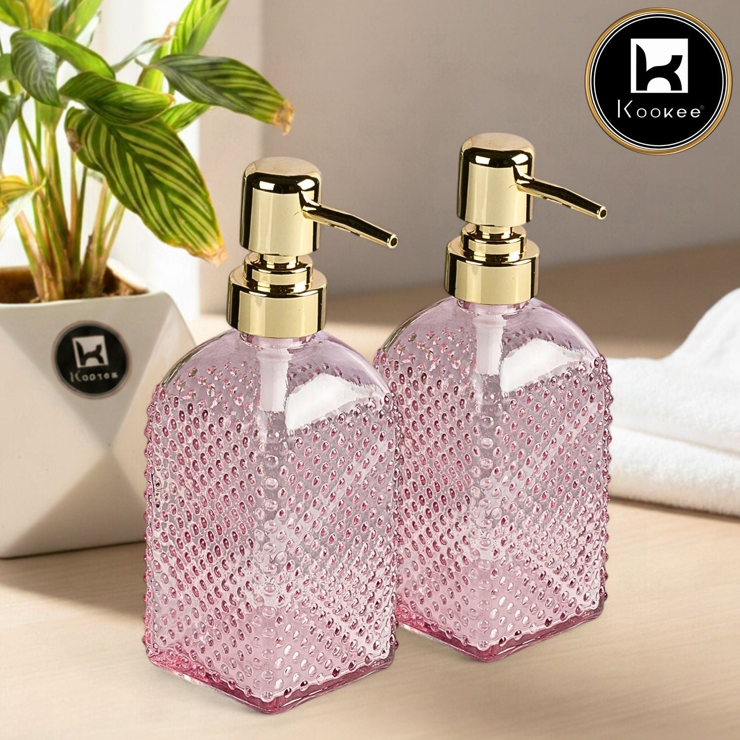 Glass Soap Dispenser for handwash, Orange (Set of 1) (11906)