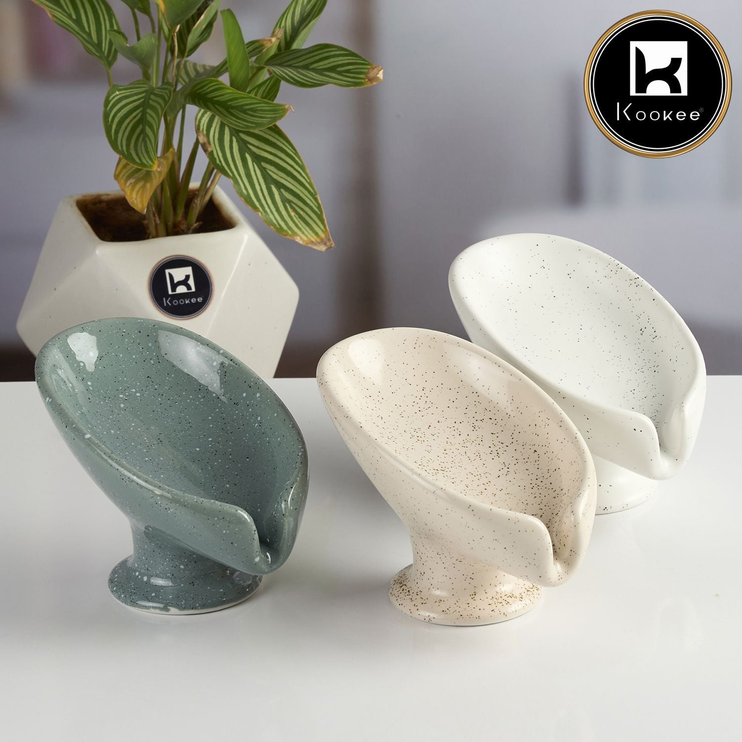 Ceramic Soap Holder Dish, Set of 1, Multicolor (Set of 3) (12198)