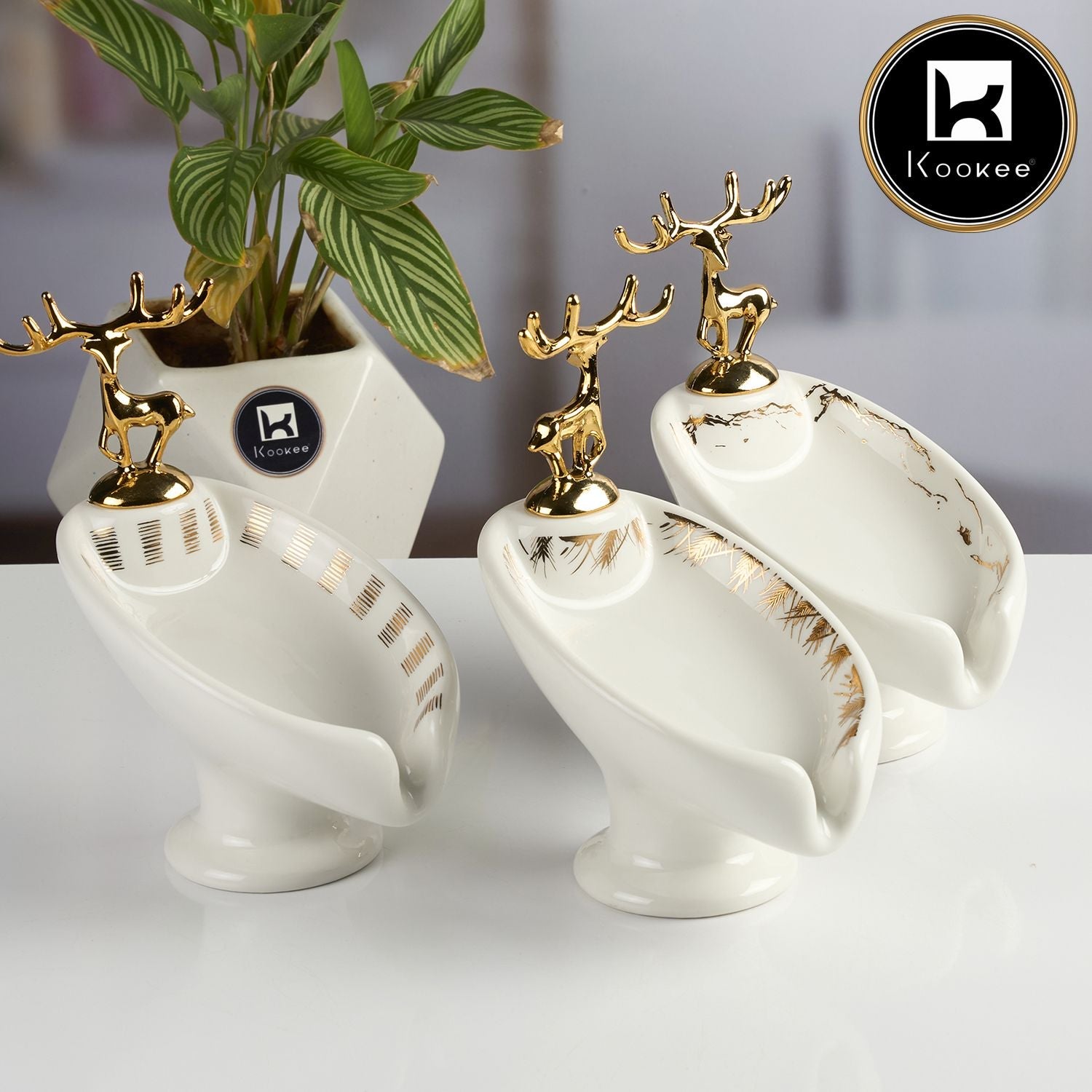 Ceramic Soap Holder Dish, Set of 1, White (Set of 3) (12200)