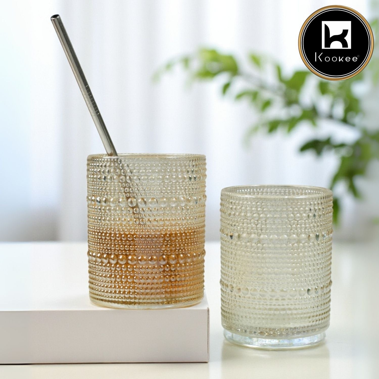 Jupiter Vintage Hobnail Old Fashioned Bubble Glasses (Set of 6) (12226)