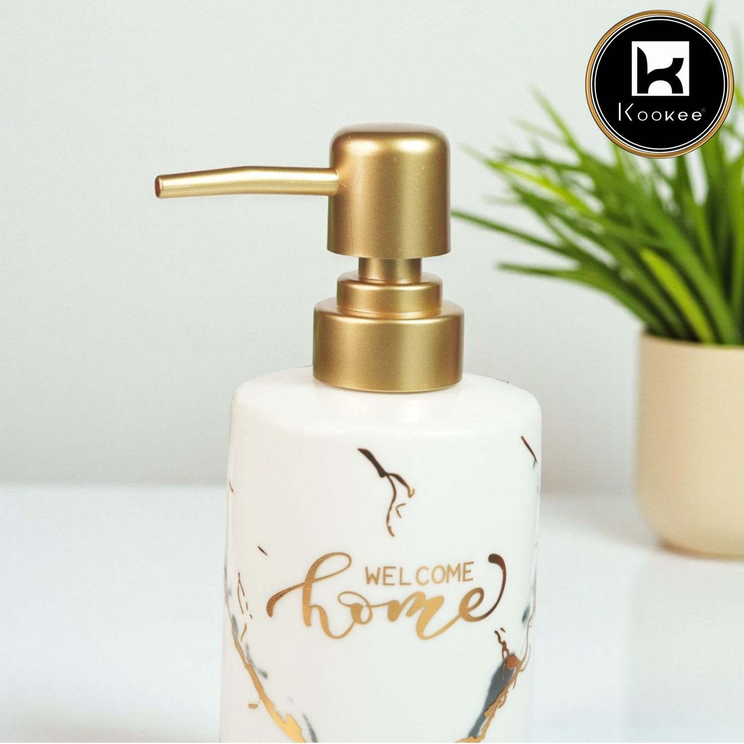 Ceramic Soap Dispenser for handwash for Bathroom, White, (Set of 1) (12234)