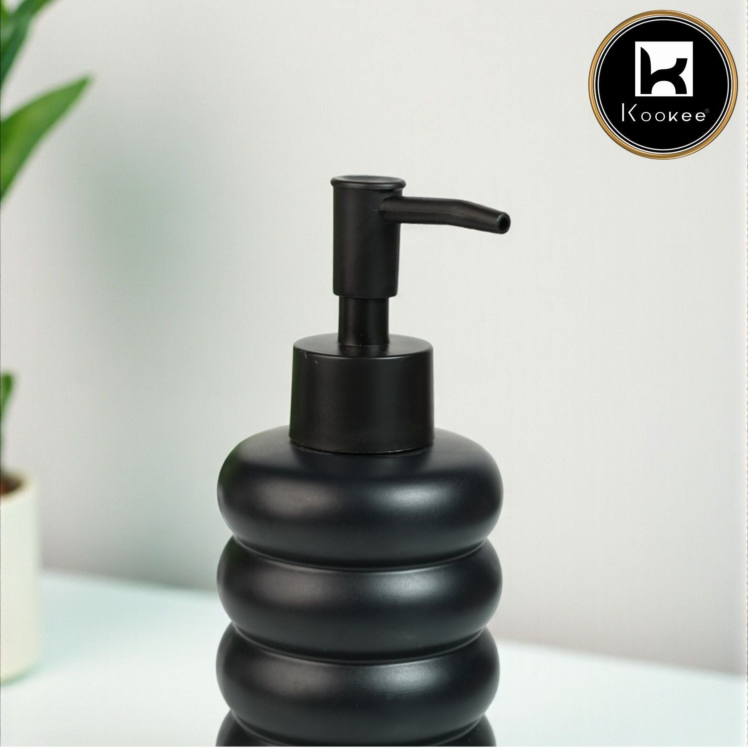 Ceramic Soap Dispenser for handwash for Bathroom, Black, (Set of 1) (12238)