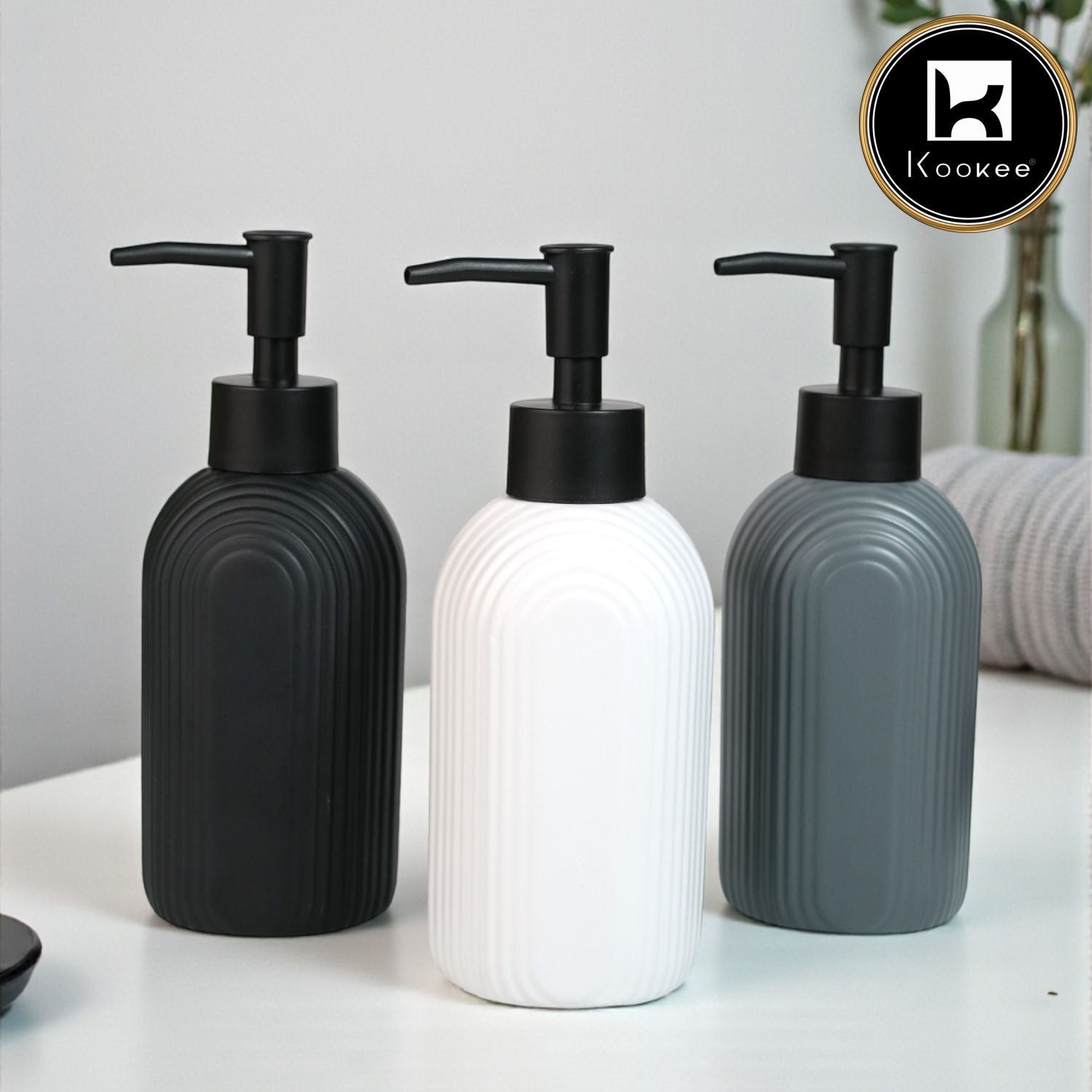 Ceramic Soap Dispenser for handwash for Bathroom, White, (Set of 1) (12241)