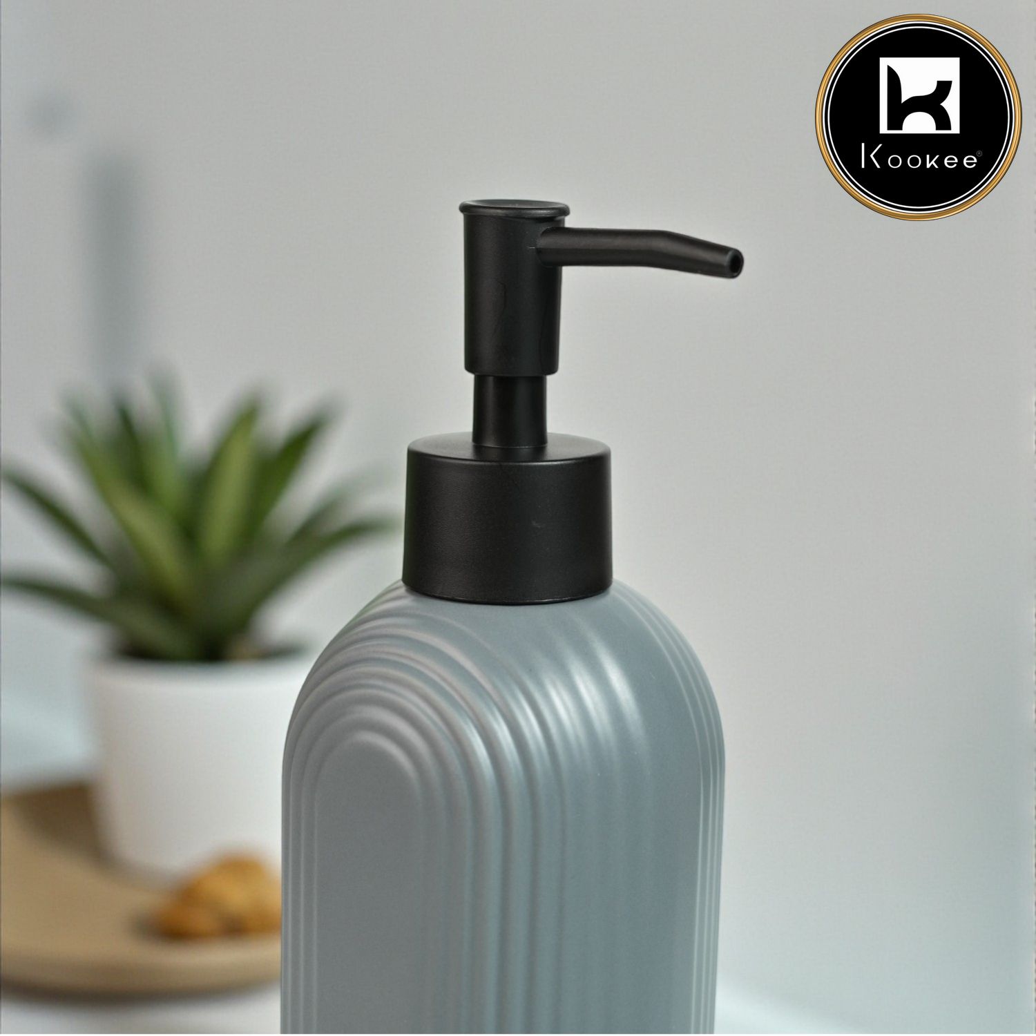 Ceramic Soap Dispenser for handwash for Bathroom, Grey, (Set of 1) (12242)